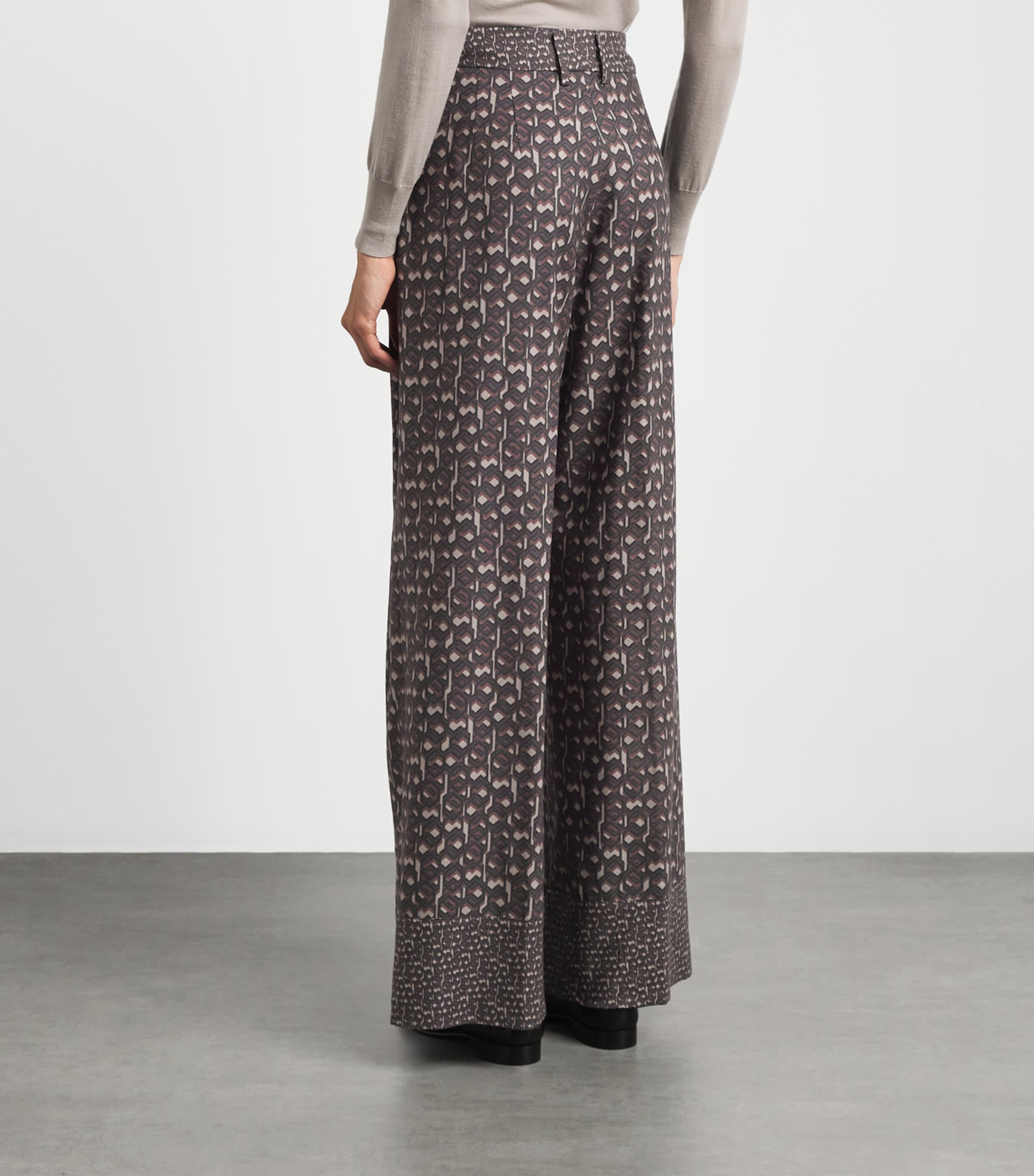 Colombo Womens Silk Printed Trousers Optical Print Image 5