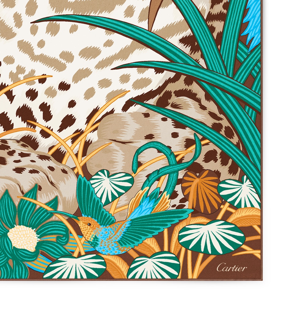 Silk Panthère Jungle Scarf BEIGE Image 5