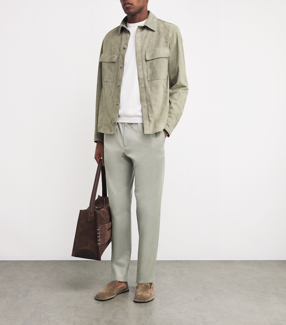 Cotton-Stretch Drawstring Trousers E36 SAGE Image 2