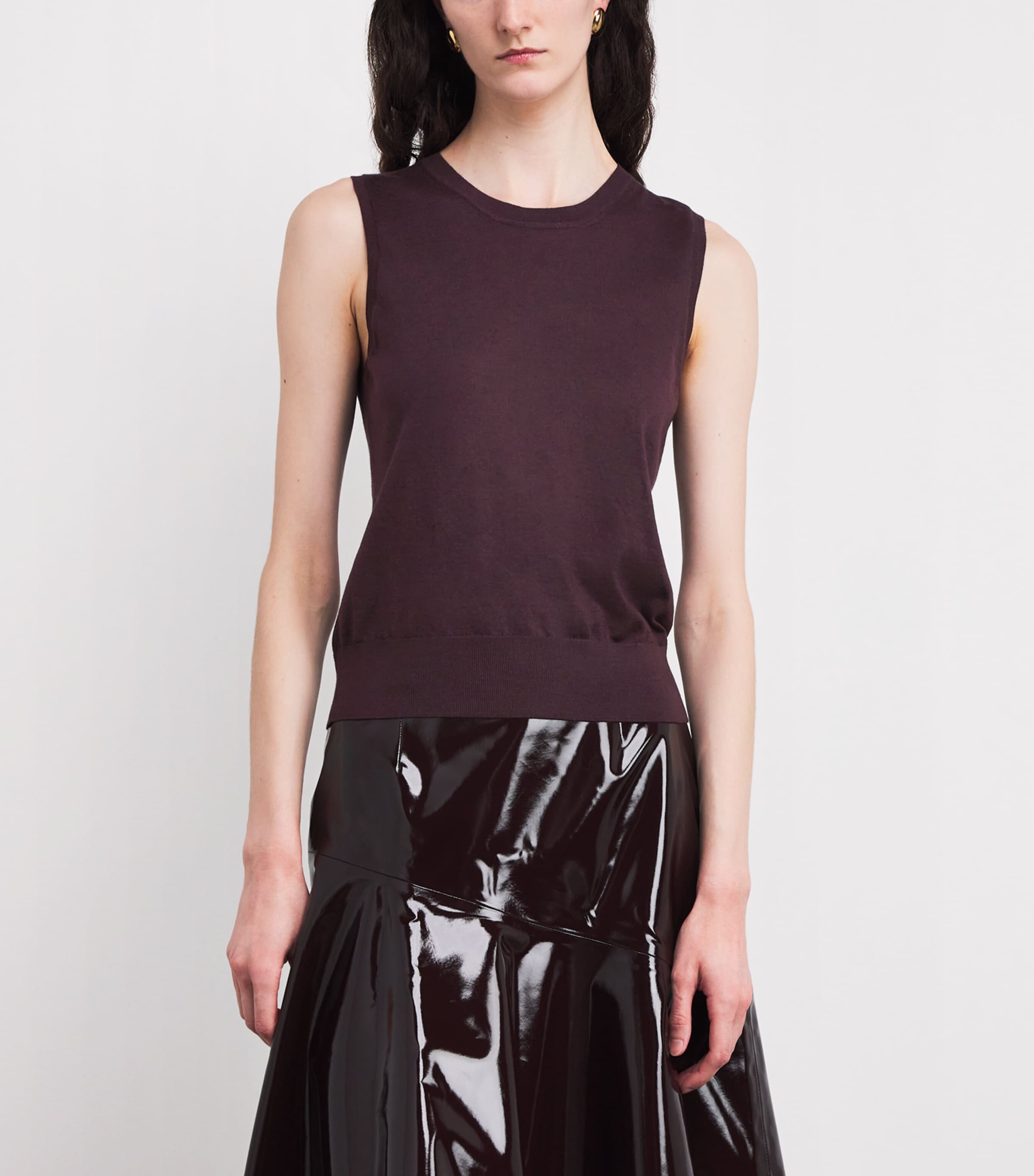 Cashmere-Silk Ava Sweater Vest AUBERGINE Image 2