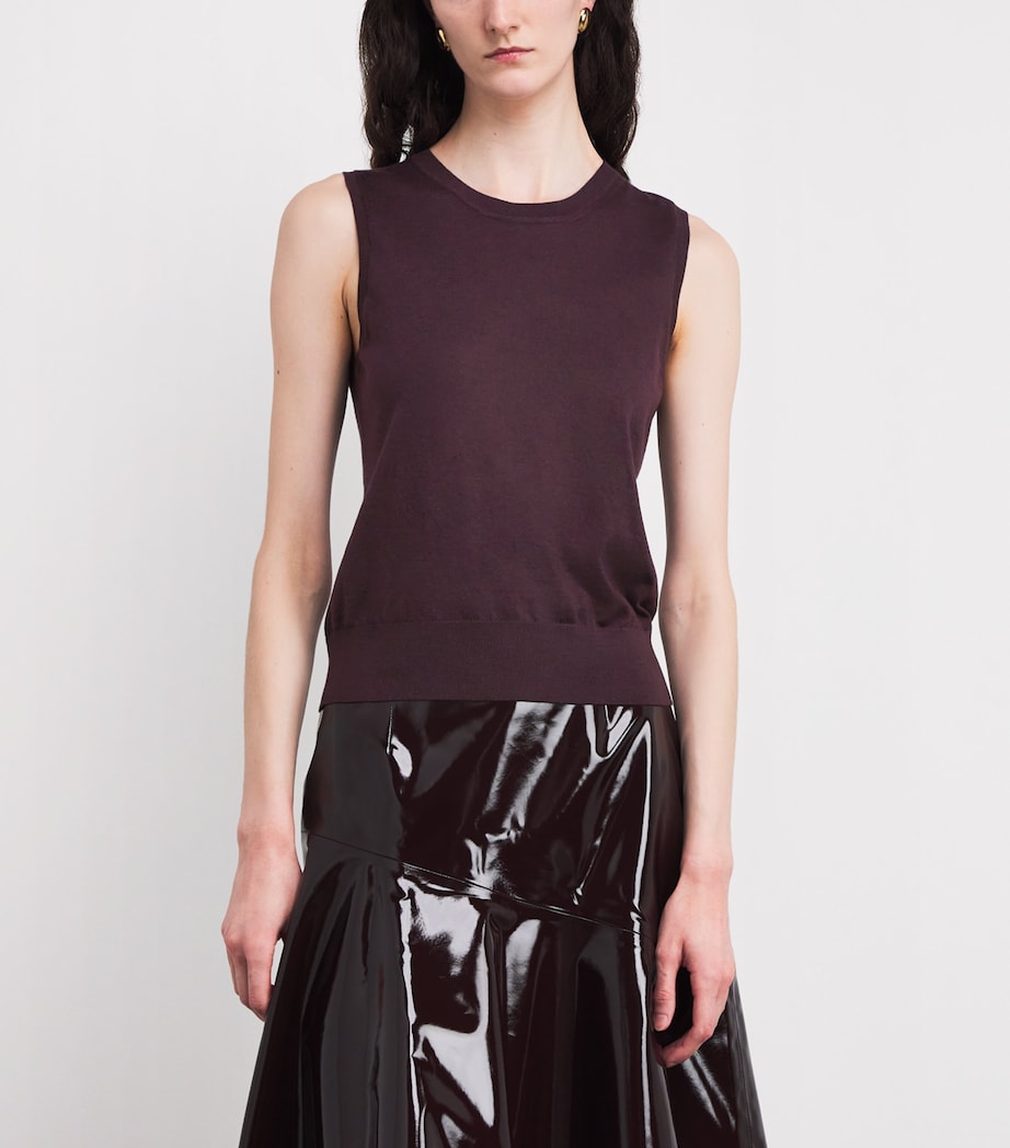 Cashmere-Silk Ava Sweater Vest AUBERGINE Image 2