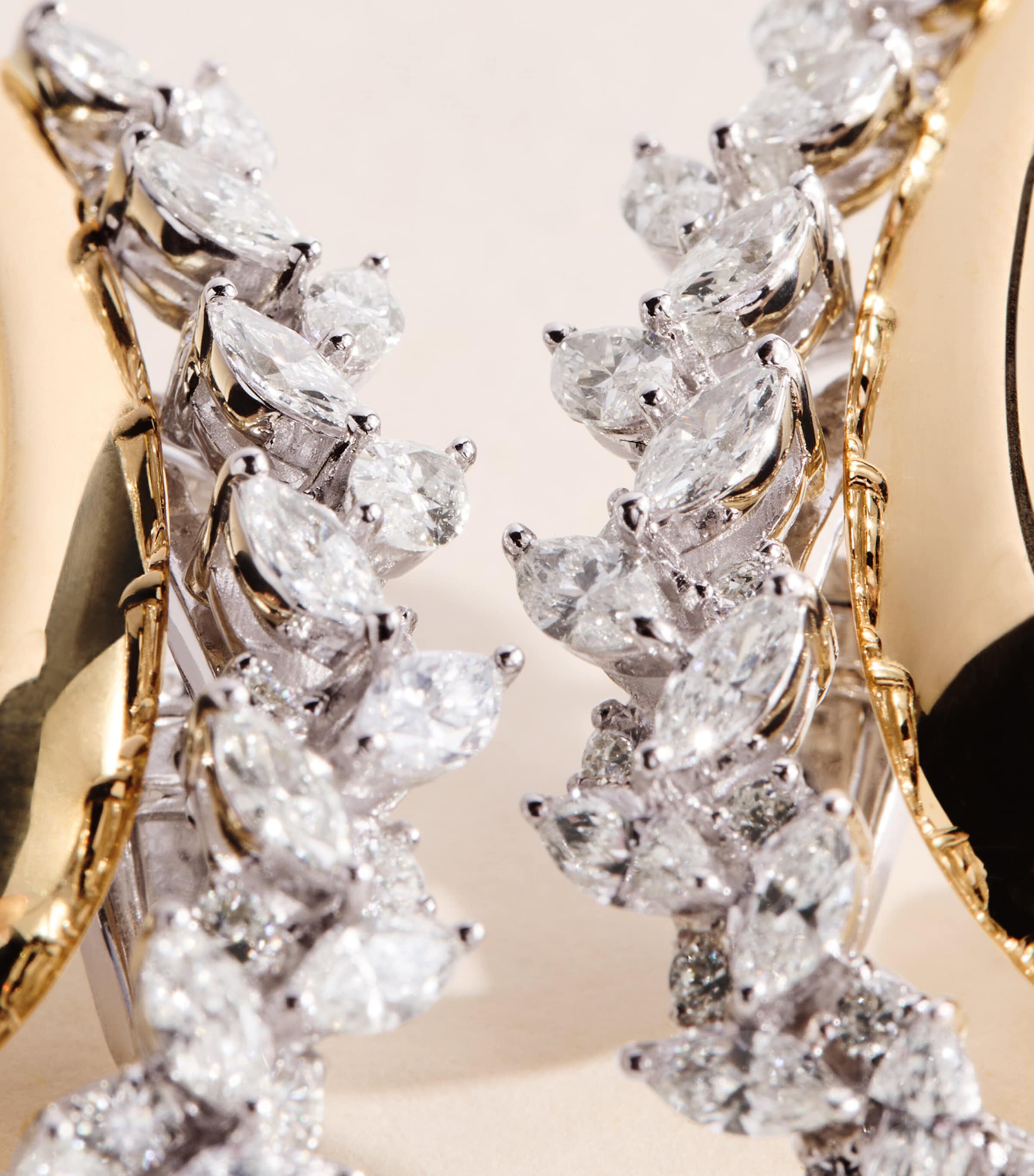 Yeprem Mixed Gold and Diamond Golden Strada Earring Image 6