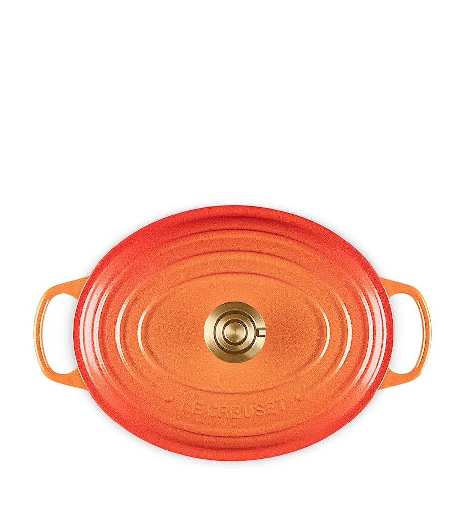 Cast Iron Flamme Dorée Oval Casserole Dish (29cm) ORANGE Image 4