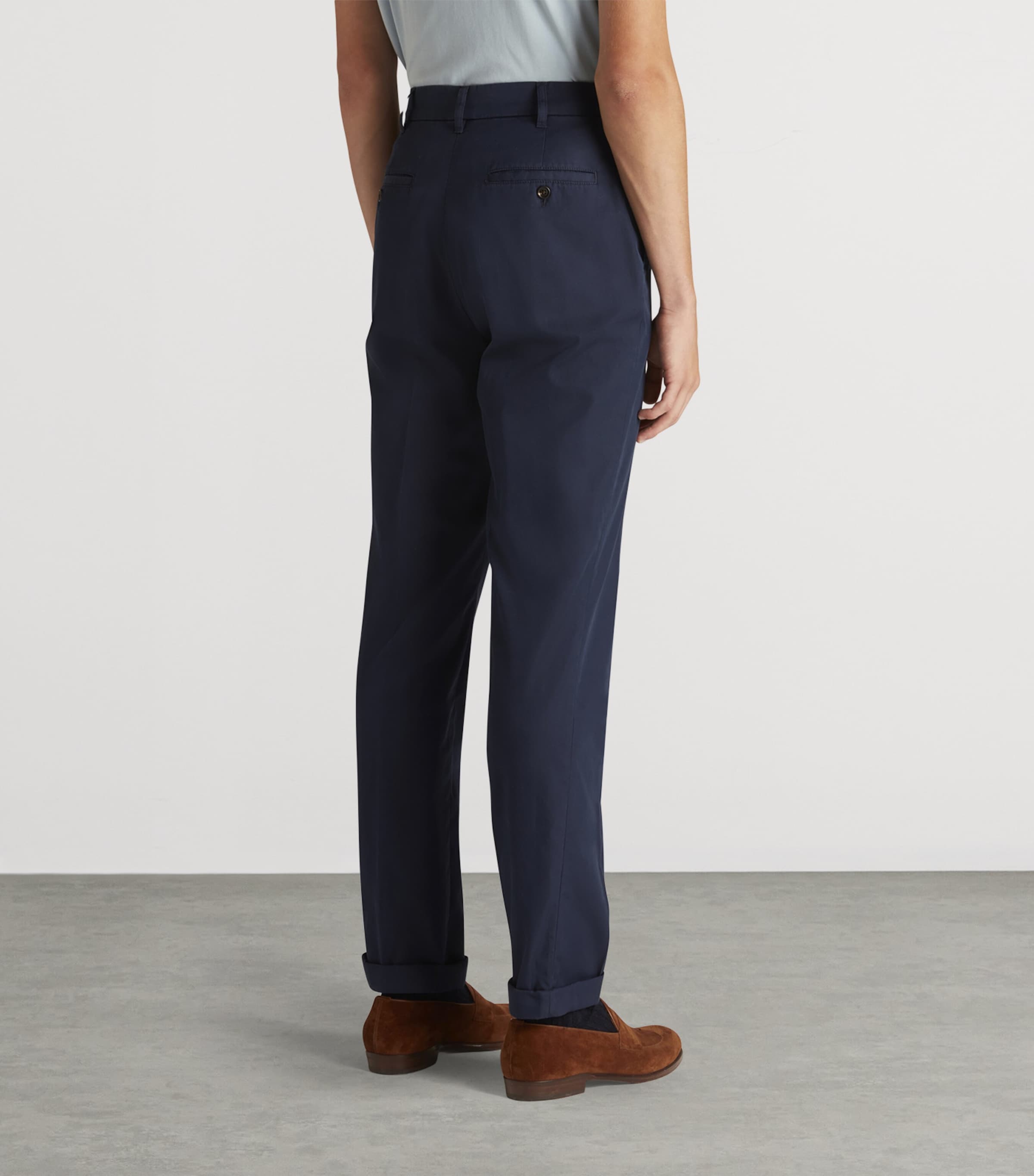 Cotton Gabardine Chinos 410NAVY Image 4