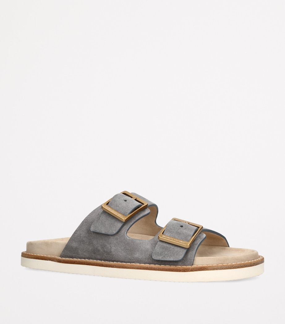 Suede Double-Strap Sandals GREY/DARK Image 3
