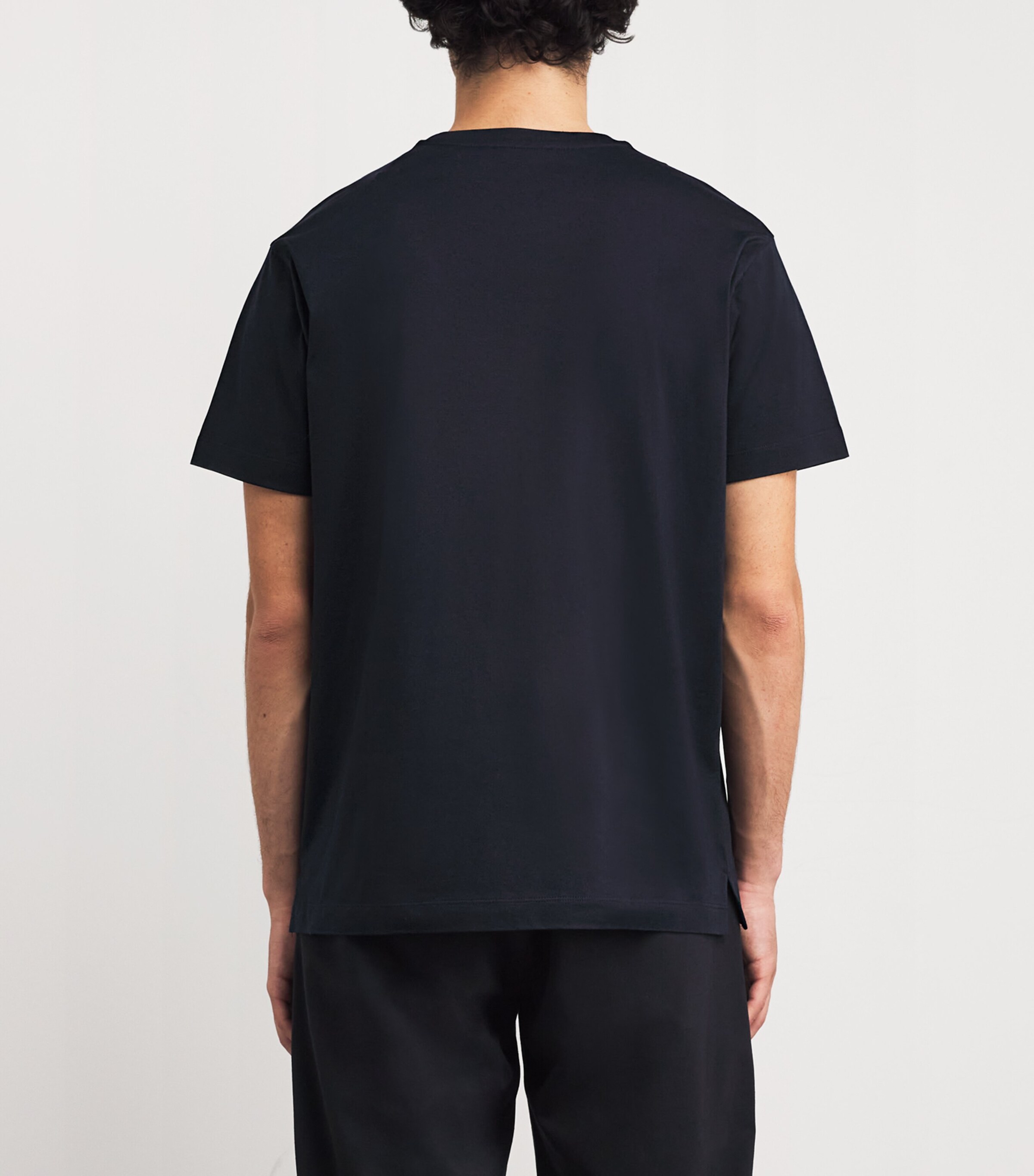 Cotton Crew-Neck T-Shirt 001 NAVY BLUE Image 4