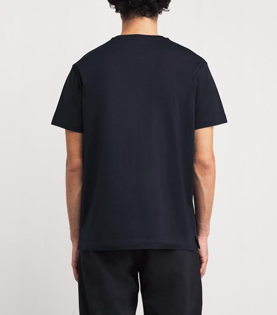 Cotton Crew-Neck T-Shirt 001 NAVY BLUE Image 4