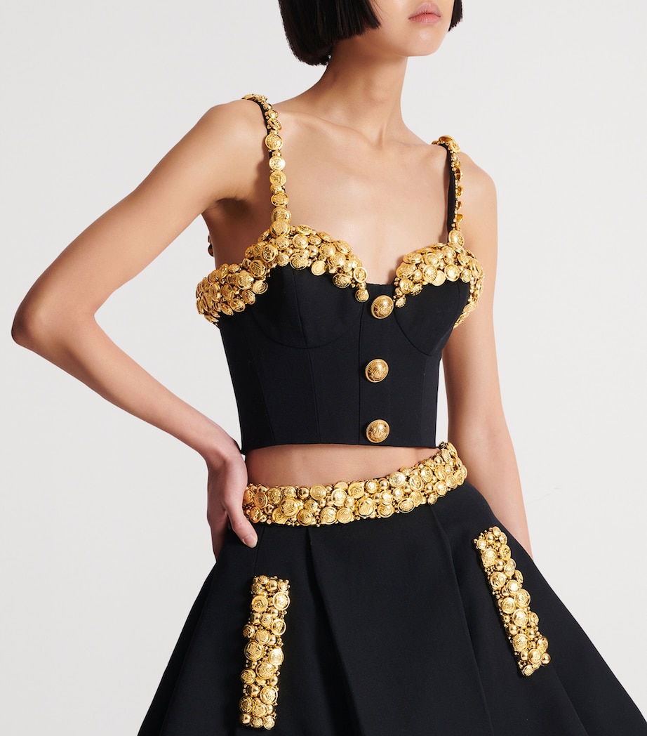 Wool Button-Embellished Cami Top EAD NOIR/OR Image 7