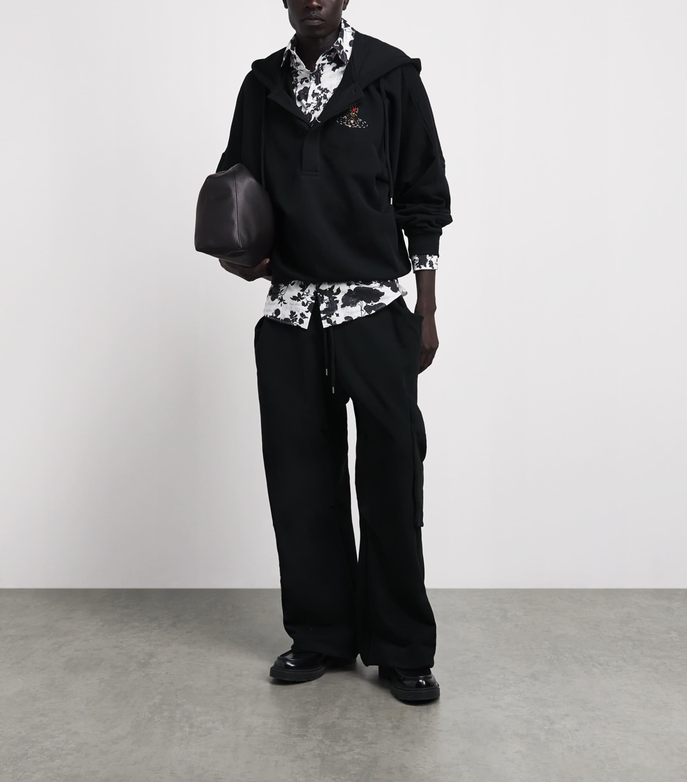 Vivienne Westwood Mens Cotton Batwing Hoodie Black Image 2