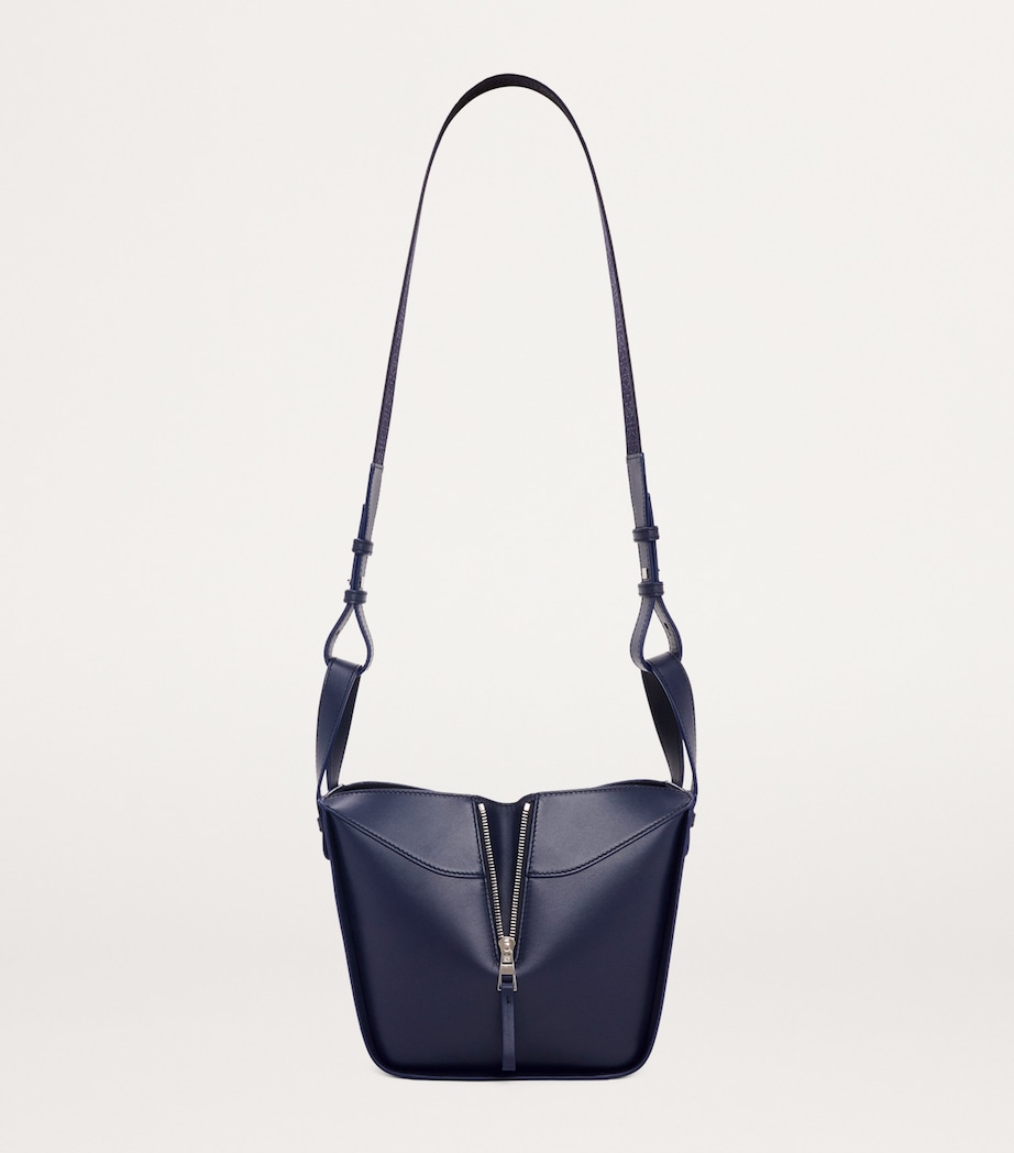 Leather Compact Hammock Top-Handle Bag ABYSS BLUE Image 5