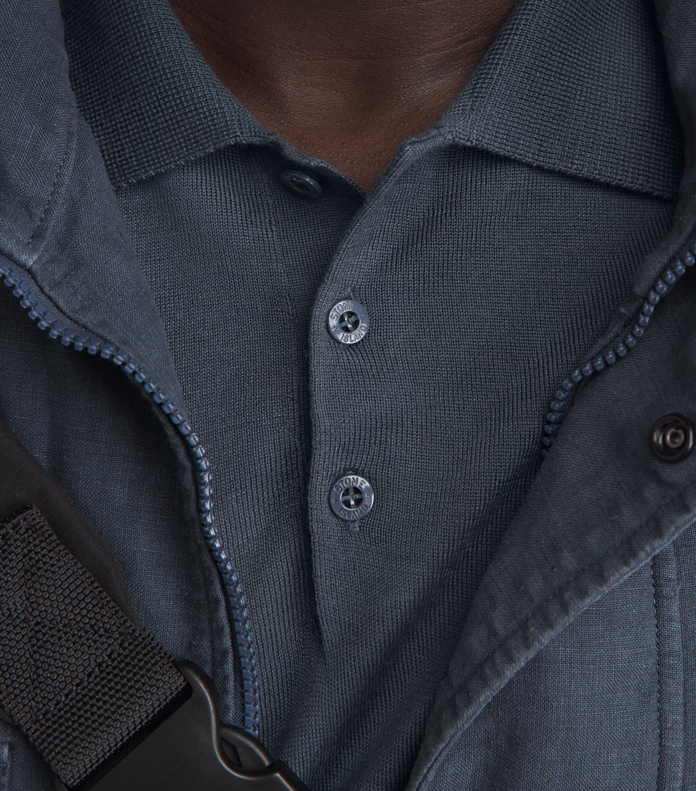 Stone Island Mens Virgin Wool Ghost Polo Sweater Image 3
