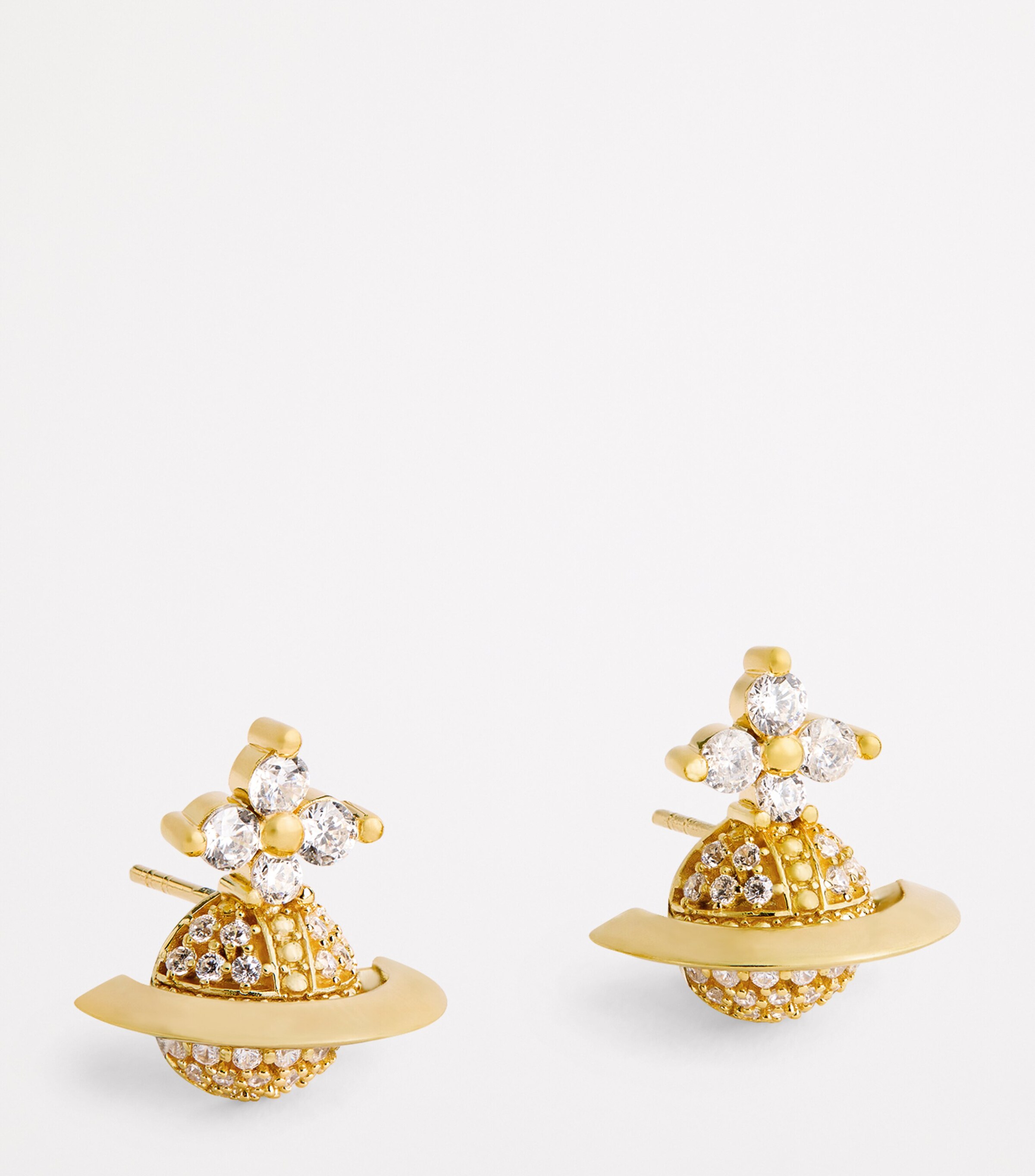 Vivienne Westwood Tiziana Orb Earrings Gold White Image 3