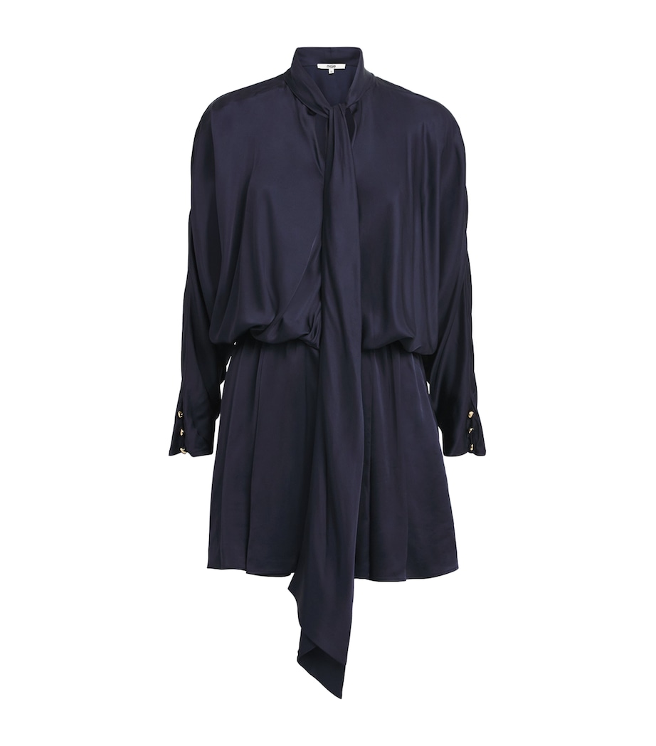 Maje Womens Satin Mini Dress Navy Image 1