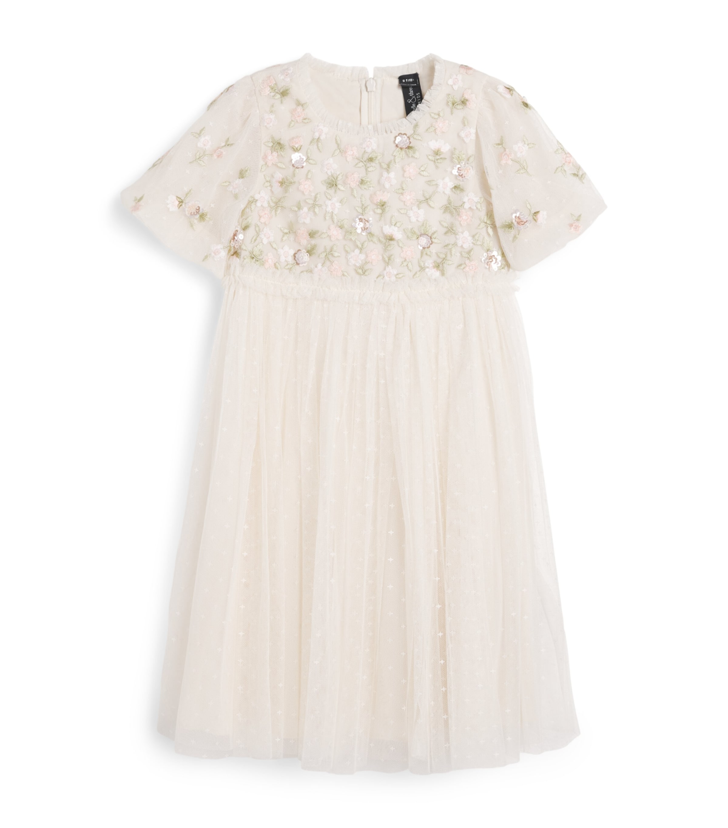 Needle & Thread Tulle Meadow Ditsy Dress (8-12 Years) Cream/peach Image 1