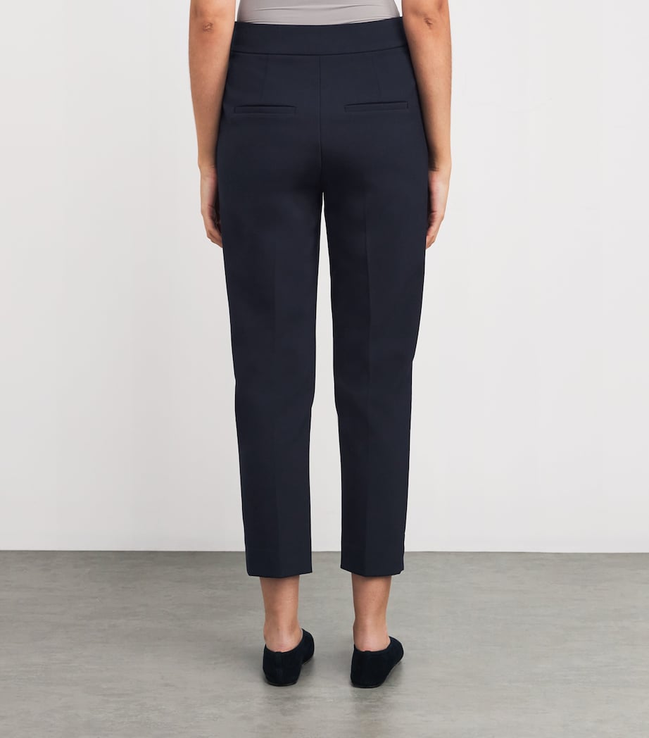 Woven Cropped Renzo Trousers NAVY/SILVER Image 4