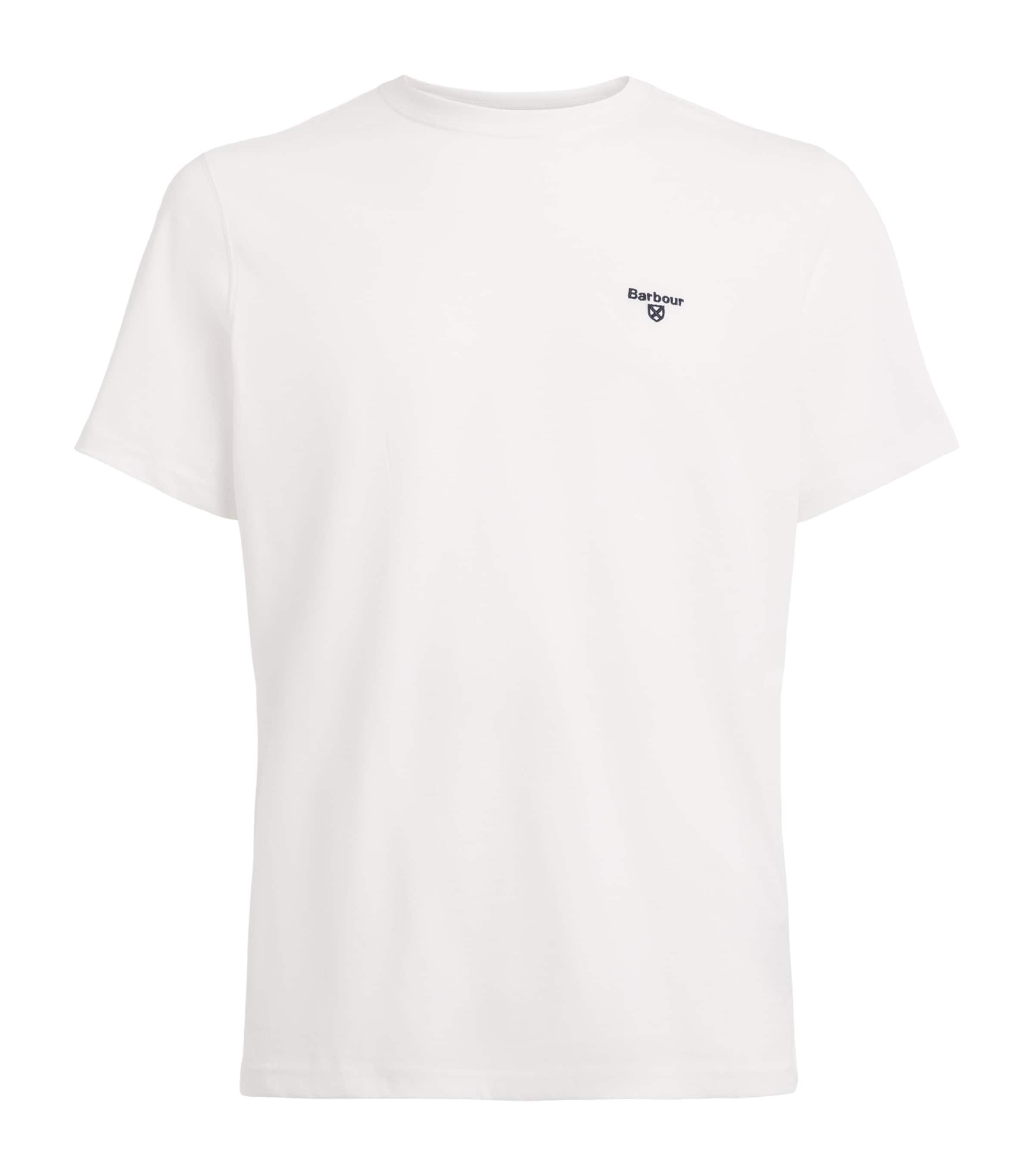 Barbour Mens Cotton Essential Sports T-Shirt White Image 1