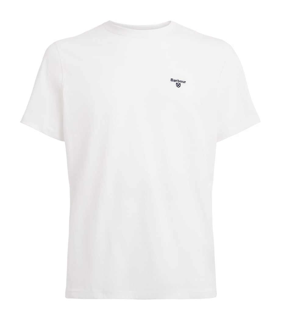 Barbour Mens Cotton Essential Sports T-Shirt White Image 1