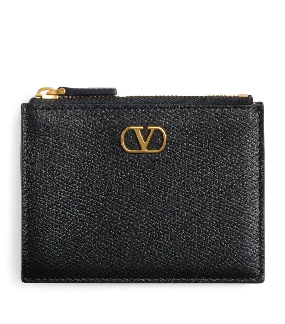 Valentino Garavani Leather VLogo Coin and Card Holder Image 1