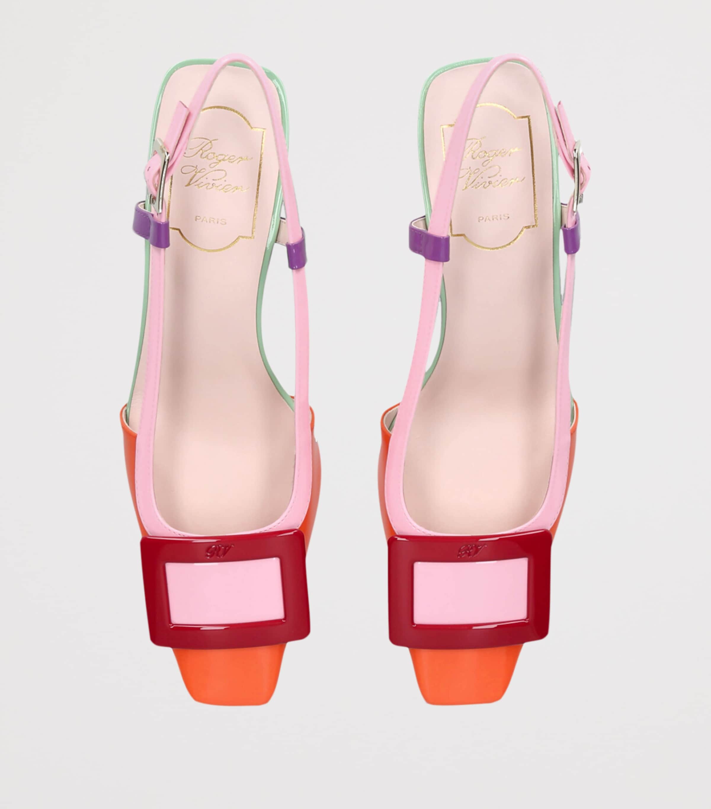 Roger Vivier Patent Leather Belle Vivier Slingback Pumps 45 Mult/other Image 4