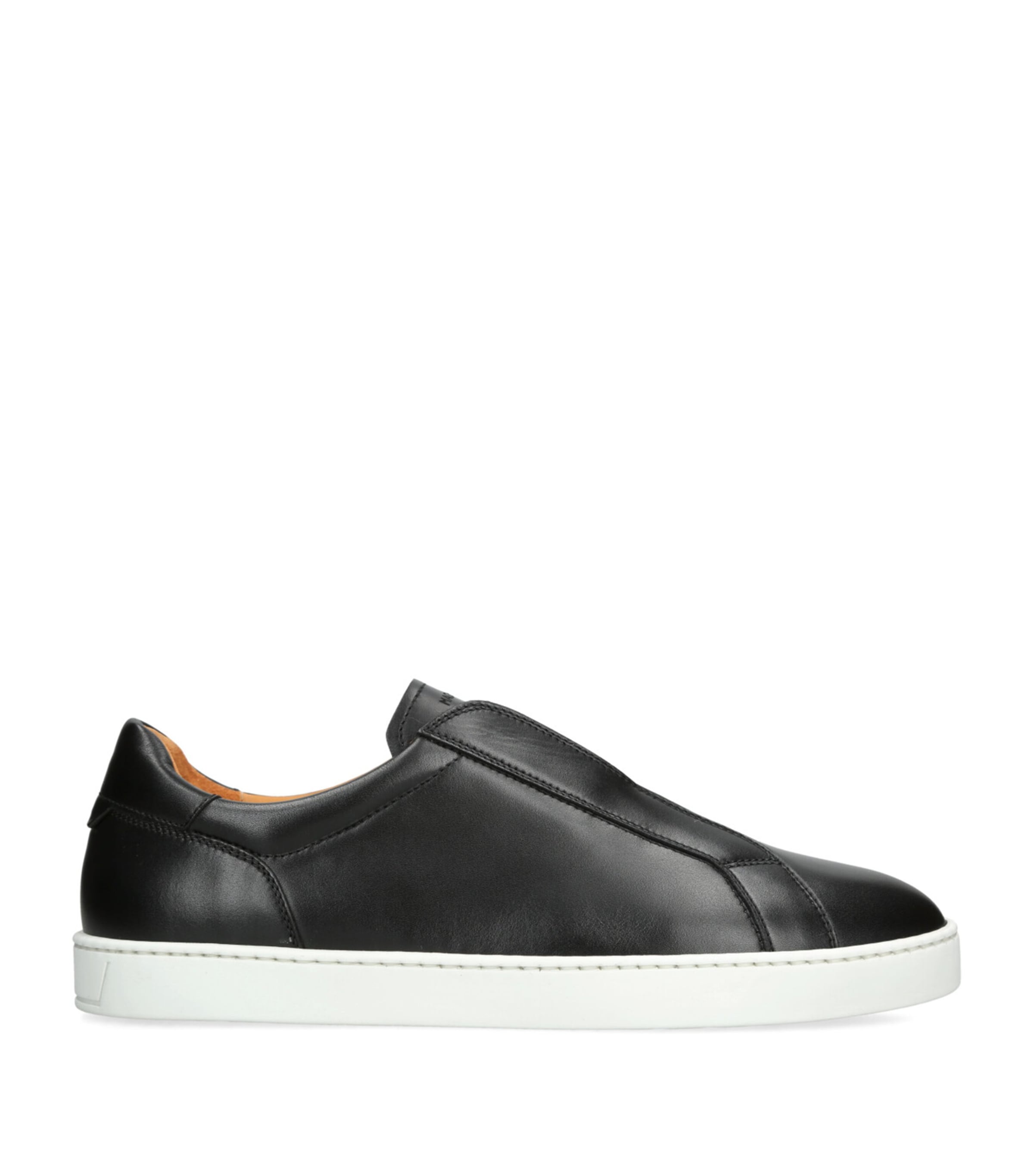 Magnanni Leather Laceless Sneakers In Black