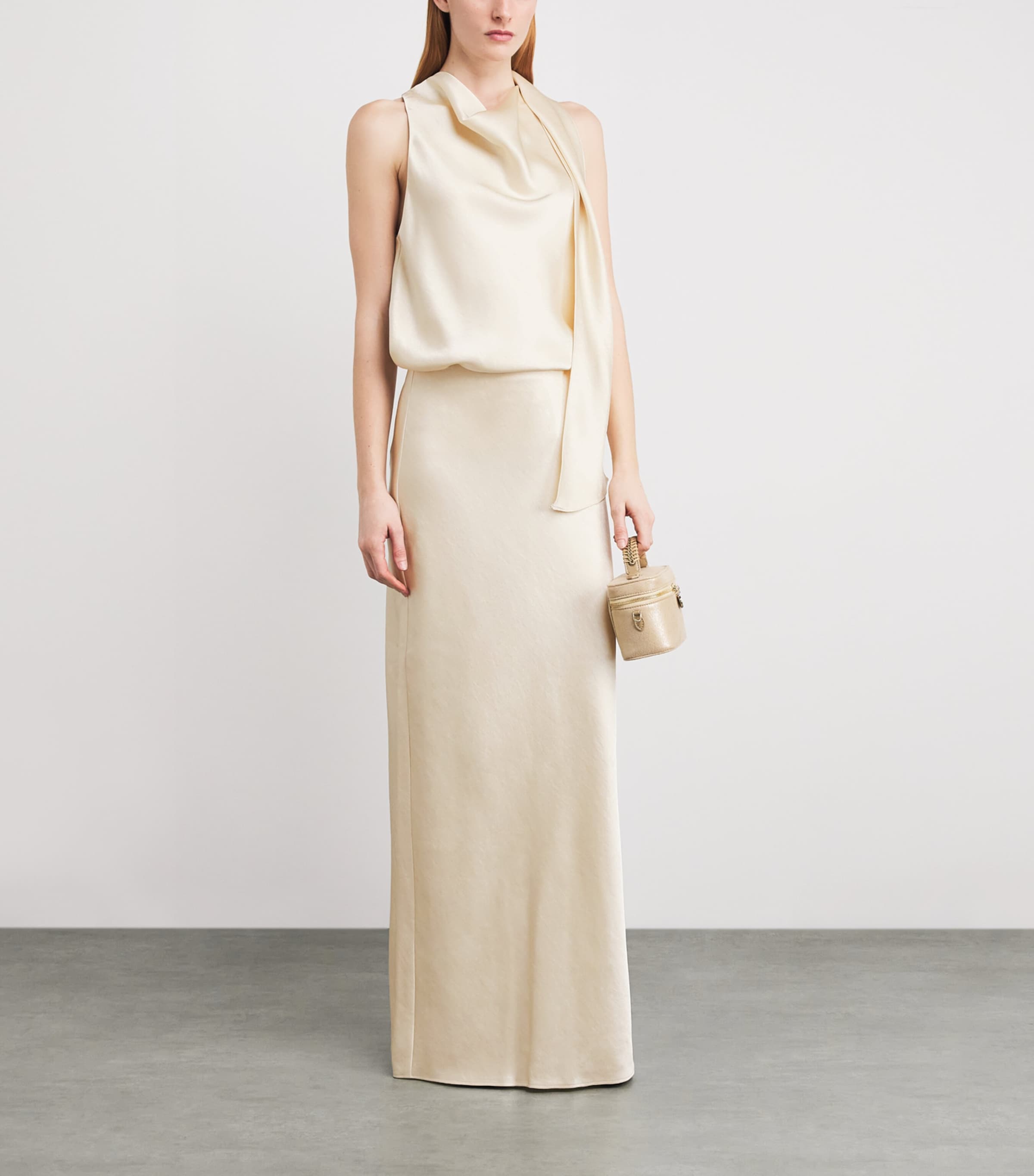 Satin Bias-Cut Column Skirt 115BON Image 2