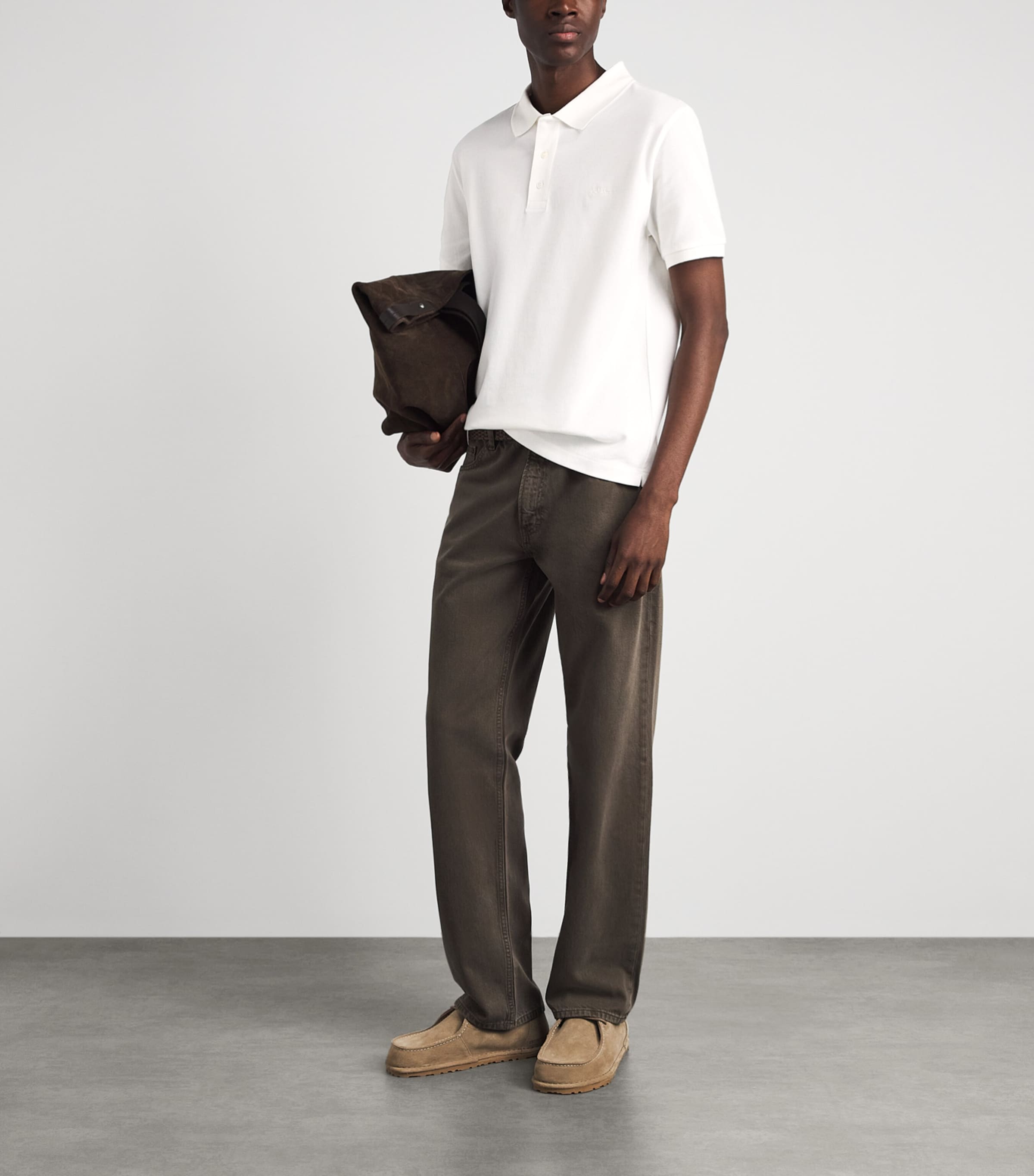 A.P.C. Mens Cotton Logo Polo Shirt Aab White Image 2