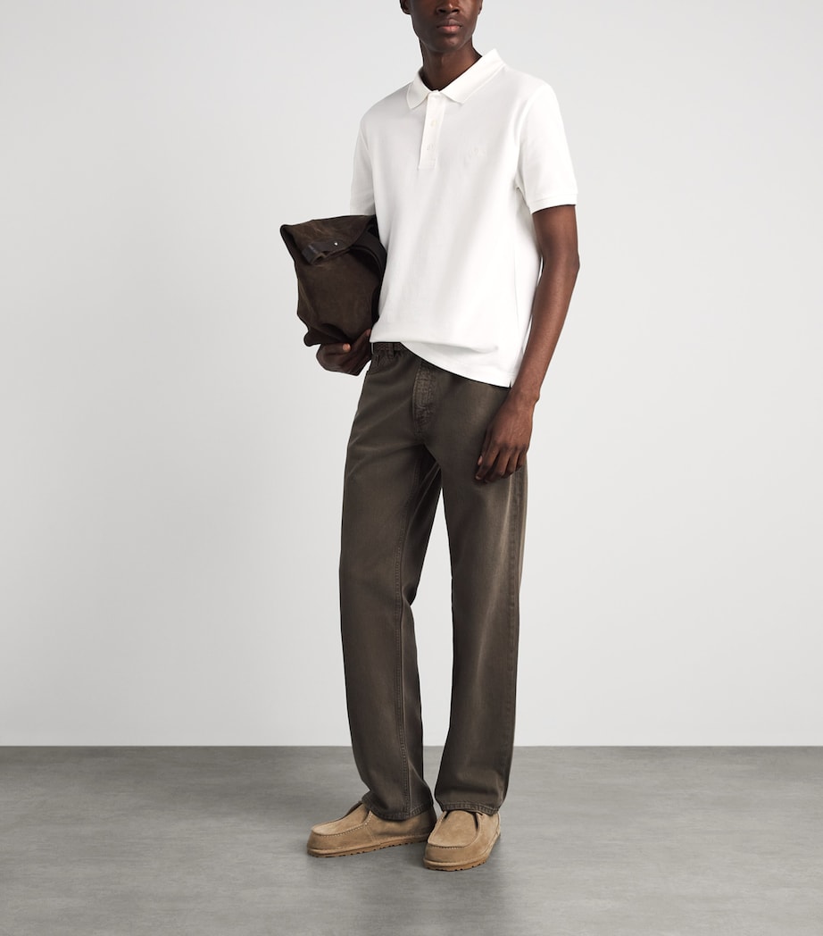 A.P.C. Mens Cotton Logo Polo Shirt Aab White Image 2