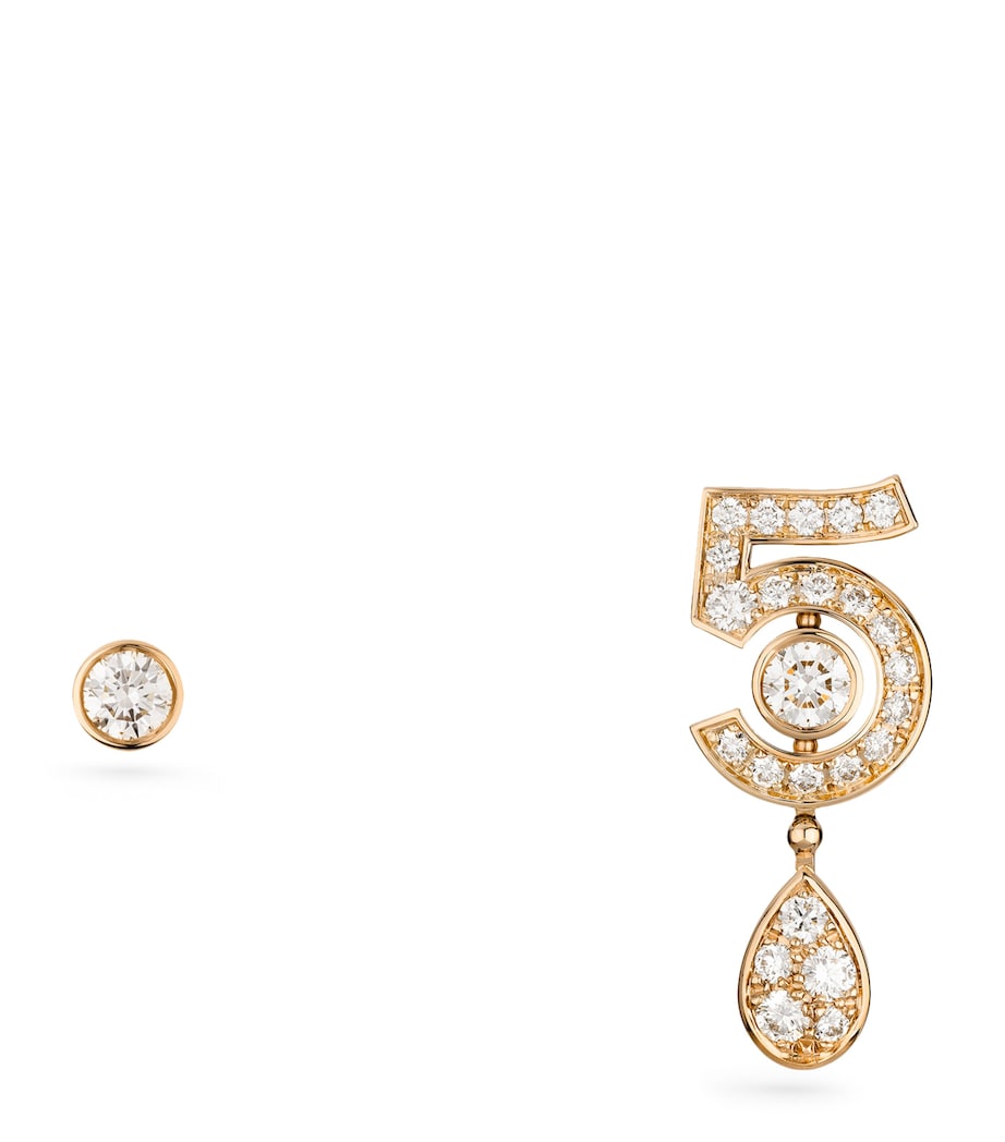 Beige Gold and Diamond N˚5 Transformable Earrings BEIGE Image 6
