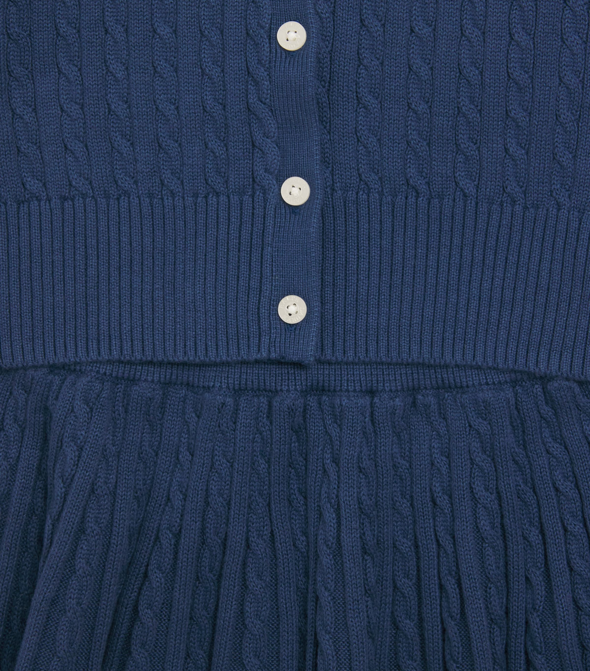 Ralph Lauren Kids Cotton Cable-Knit Cardigan and Skirt Set (7-14 Years) Rustic Navy Image 4