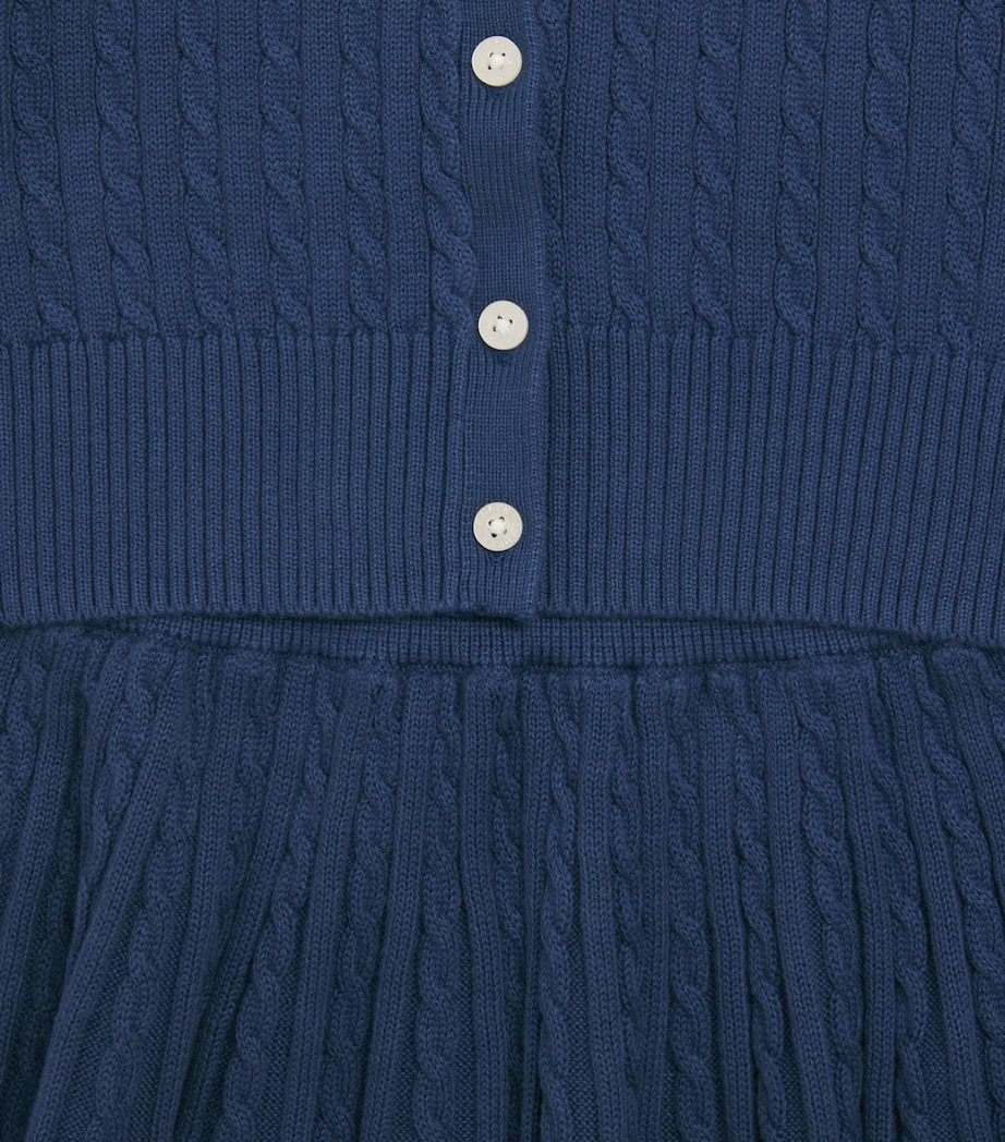 Ralph Lauren Kids Cotton Cable-Knit Cardigan and Skirt Set (7-14 Years) Rustic Navy Image 4