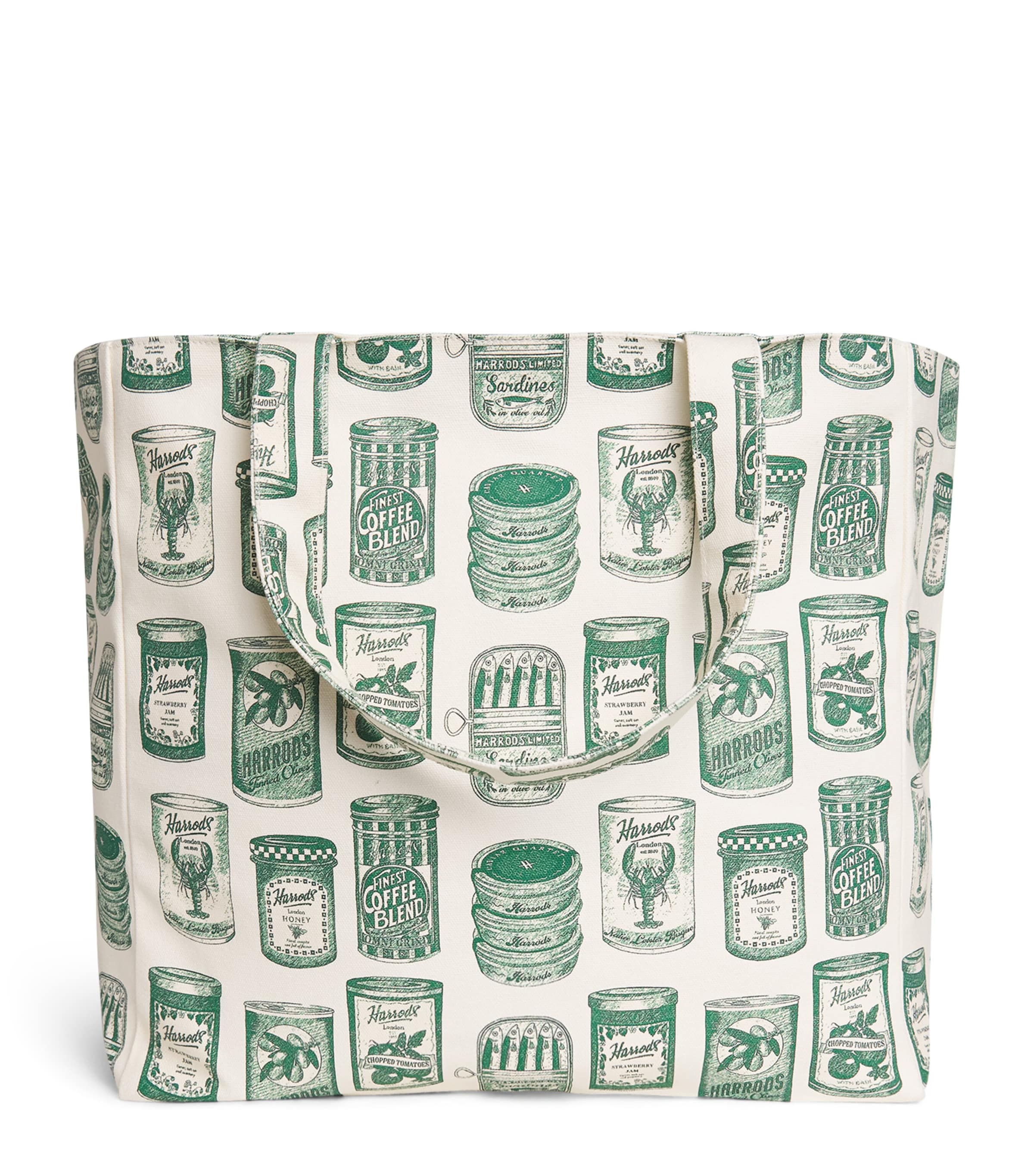 Harrods Cotton Canvas Packaging Tote Bag Neutral Image 1