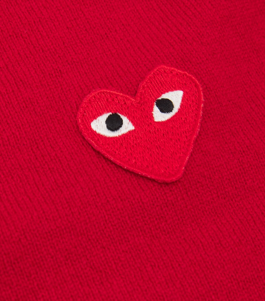Wool Heart Cardigan RED Image 5