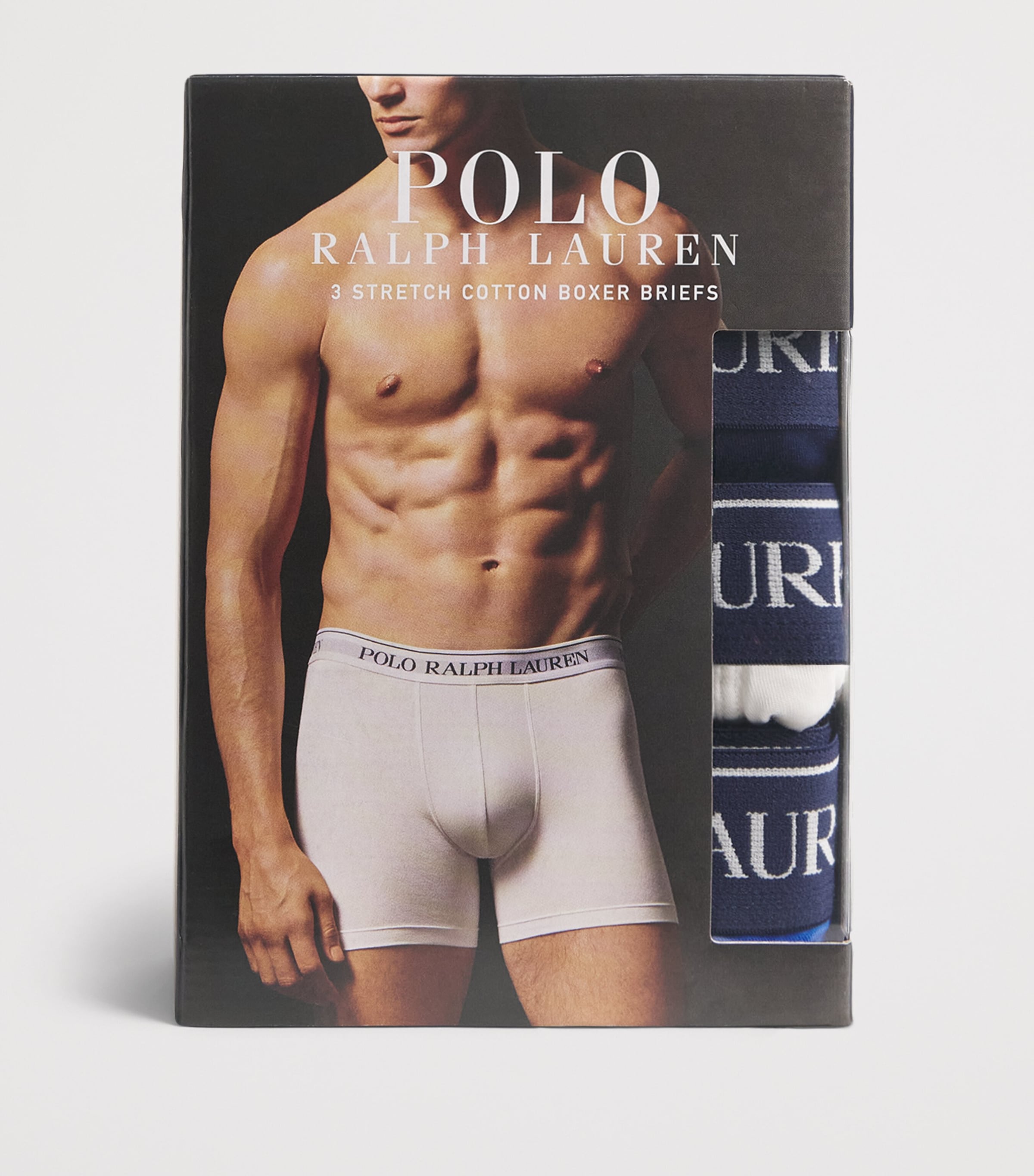 Polo Ralph Lauren Mens Stretch-Cotton Boxer Briefs (Pack of 3) Nvy/papr Wht/new Iri Image 4