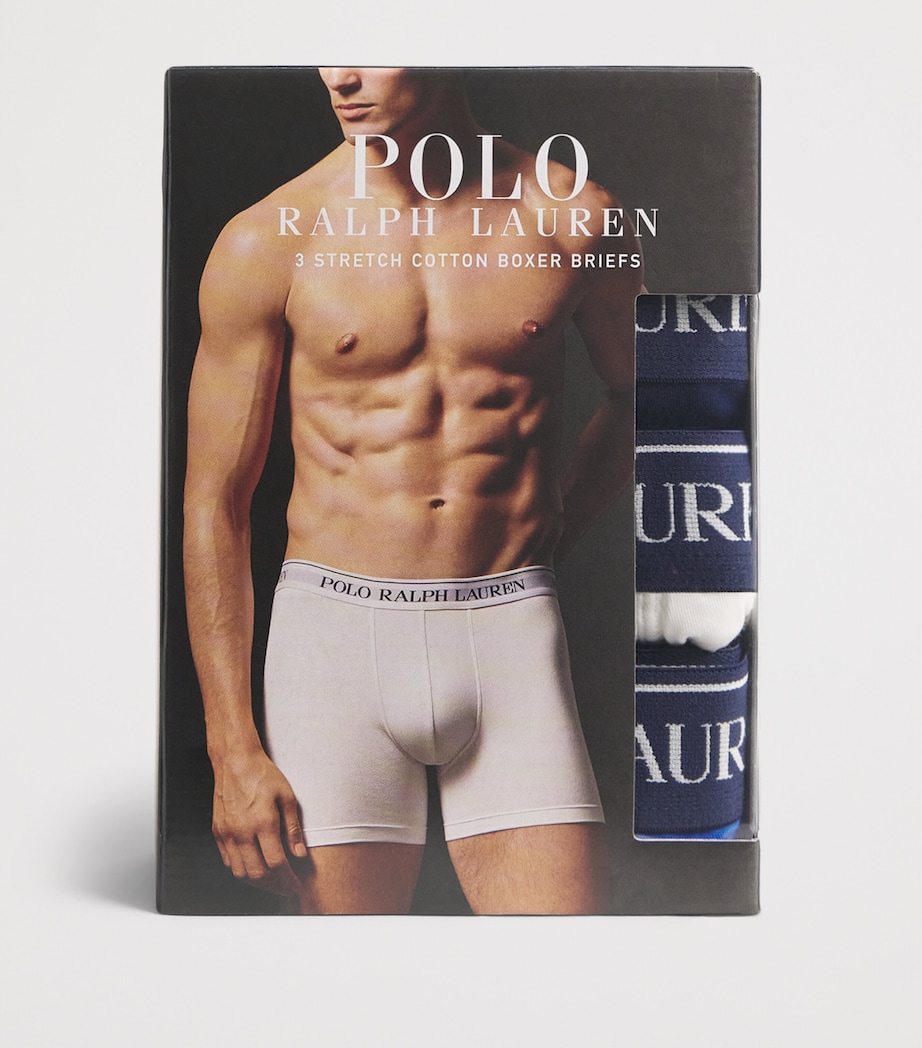 Polo Ralph Lauren Mens Stretch-Cotton Boxer Briefs (Pack of 3) Nvy/papr Wht/new Iri Image 4