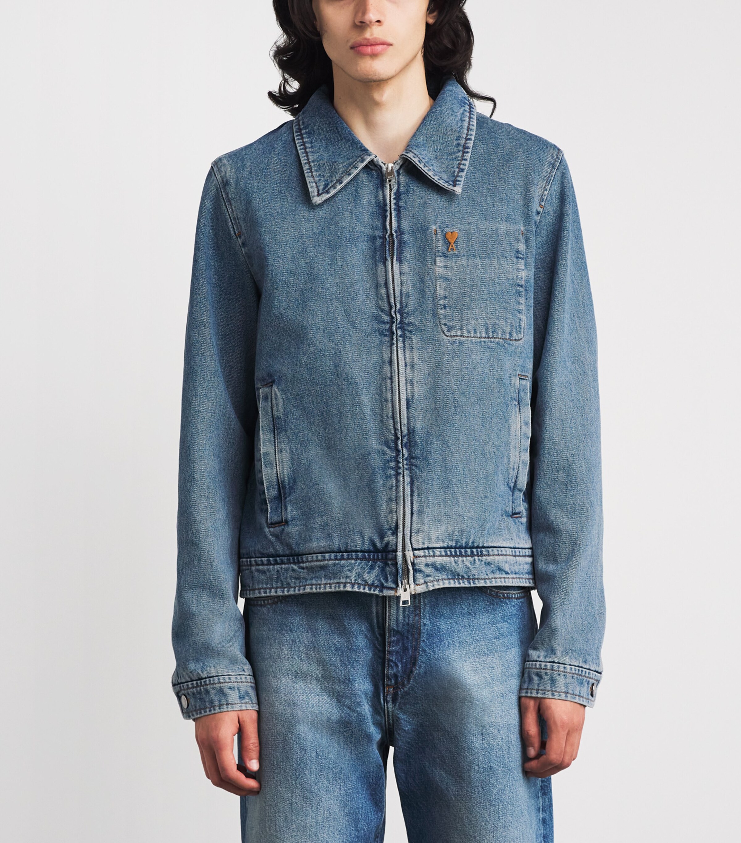 AMI Paris Blue Ami de Coeur Denim Jacket | Harrods UK