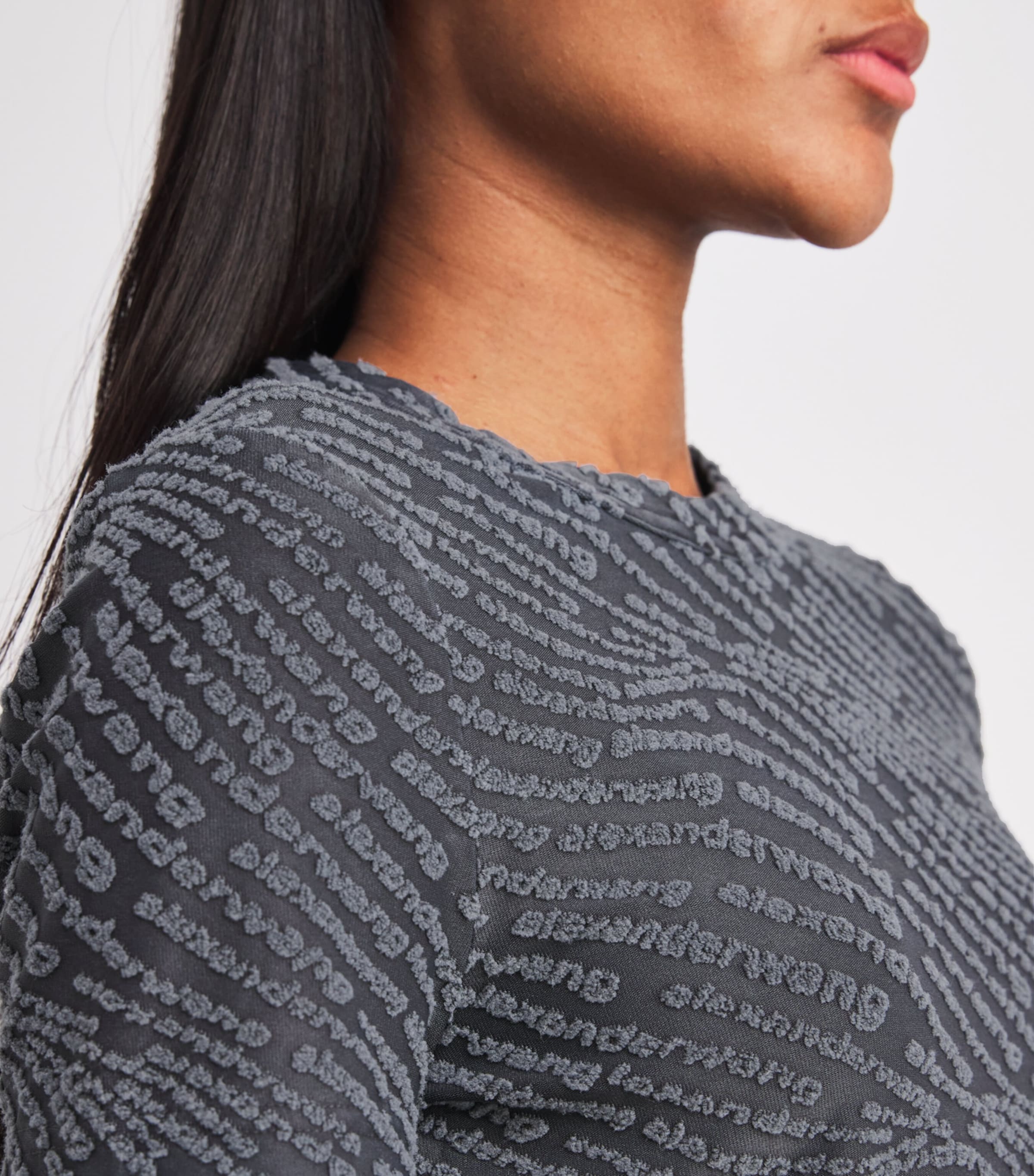 Alexander Wang Womens Jersey Logo T-Shirt Graphite Image 6