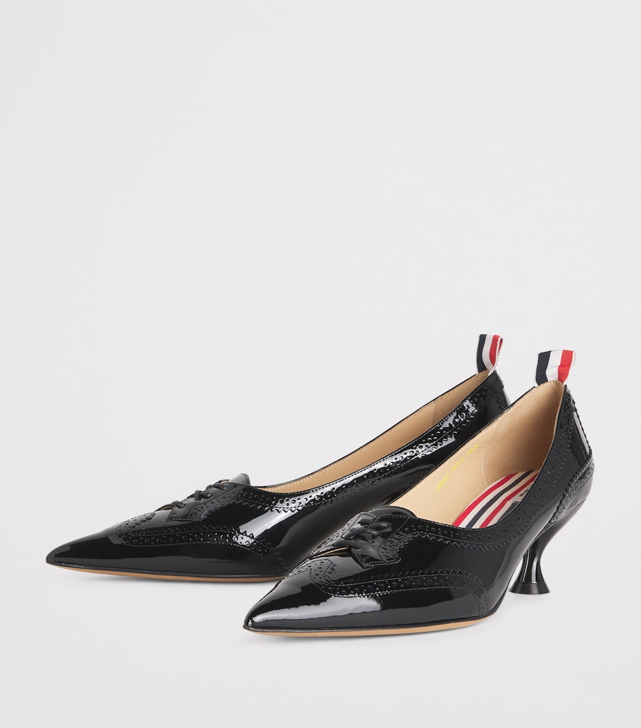 Patent Leather Wingtip Pumps 50 BLACK Image 2