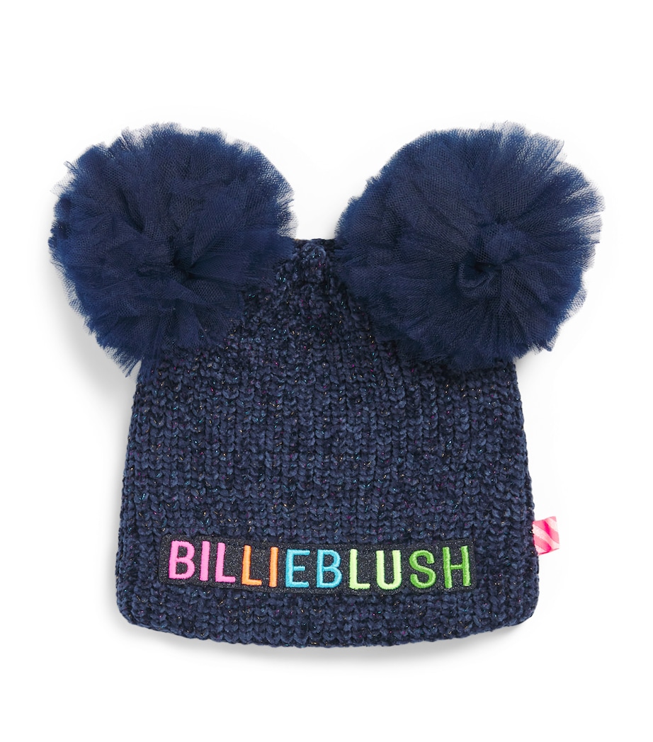 Billieblush Tulle-Trim Logo Beanie Navy Image 1