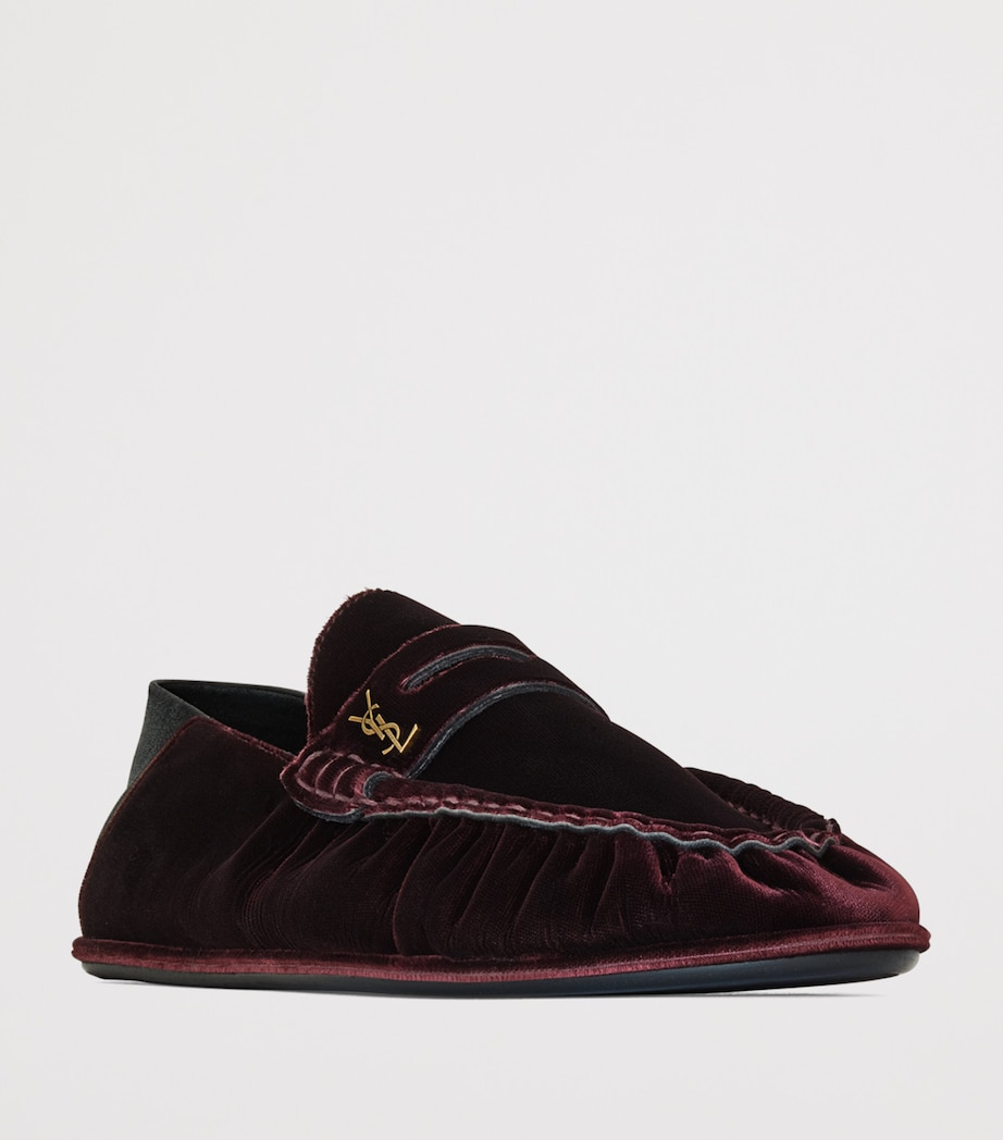 Saint Laurent Womens Velvet Le Loafer Mules Image 2