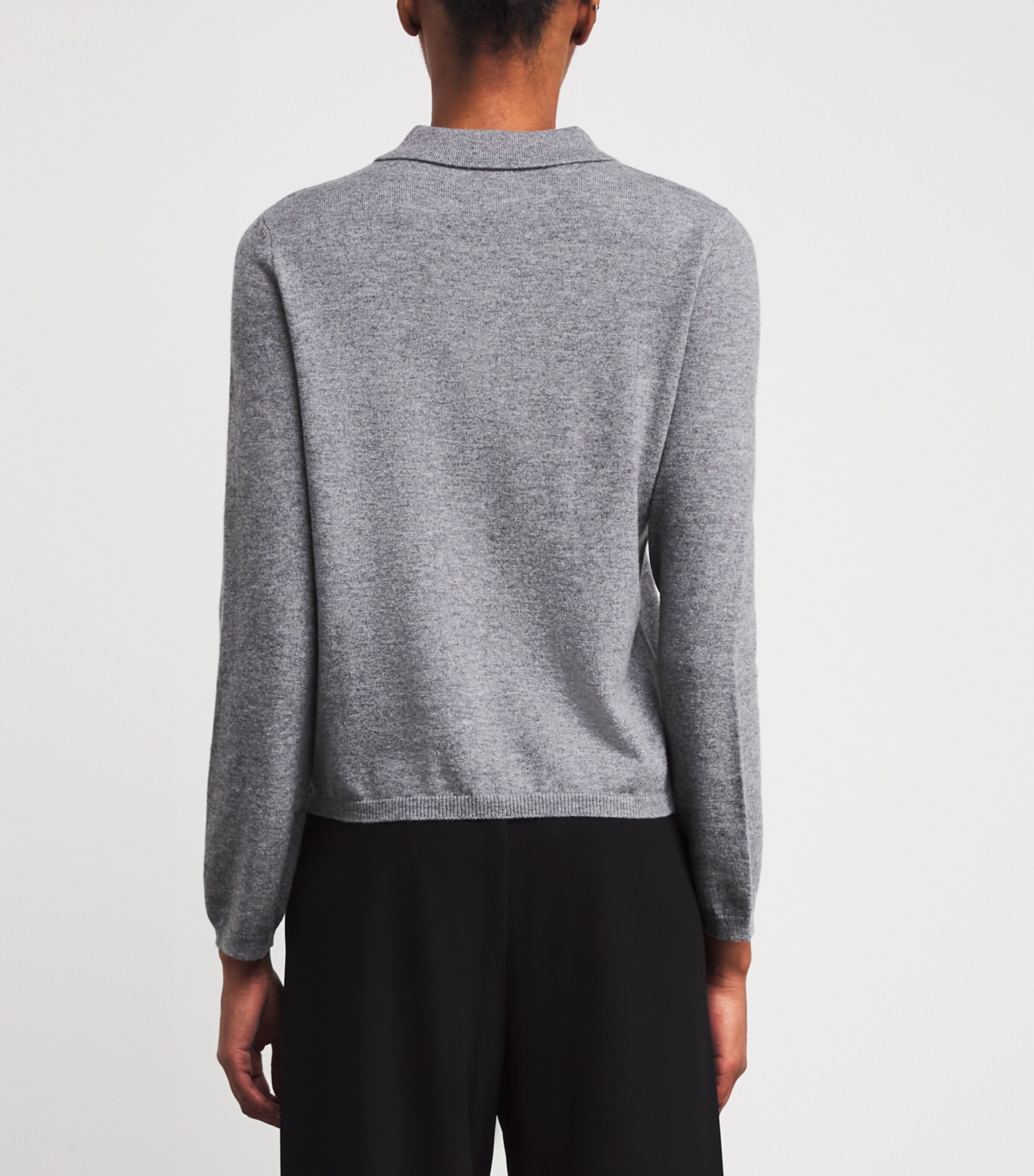 Cashmere Minou Polo Sweater GREY Image 4