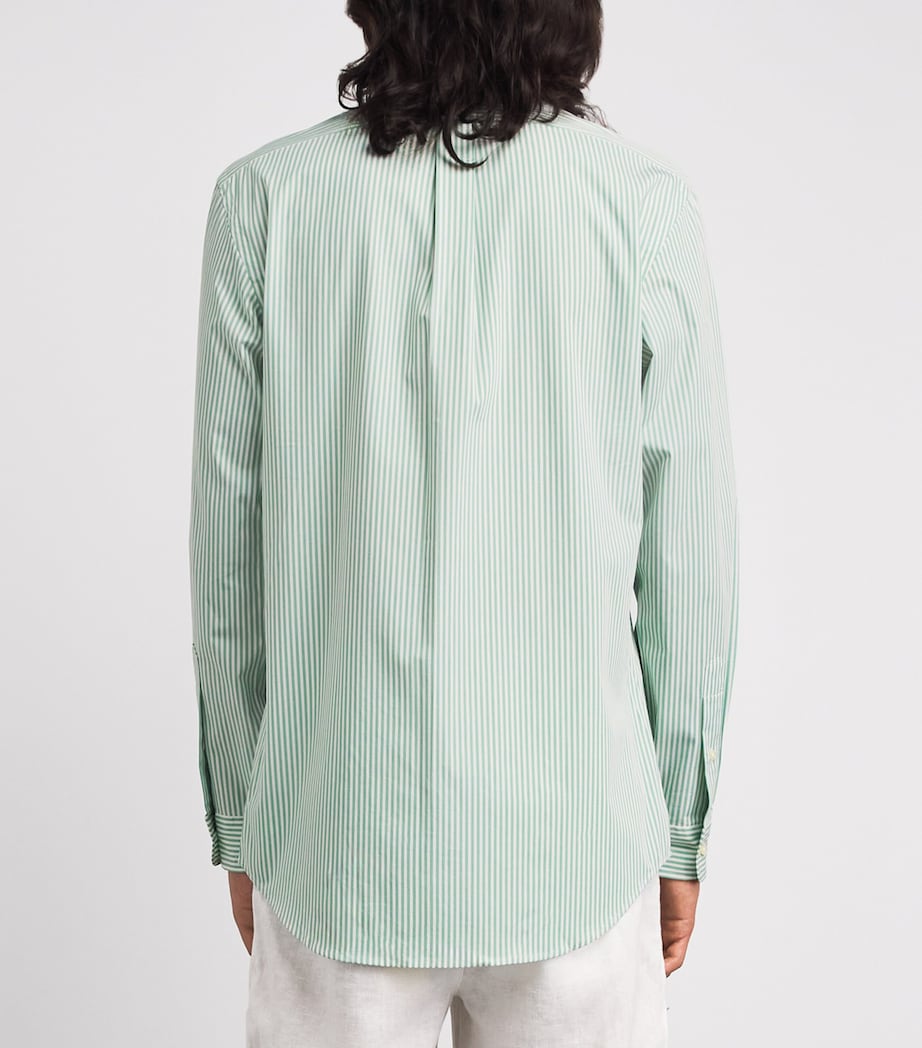 Polo Ralph Lauren Mens Stretch-Cotton Poplin Stripe Shirt Faded Mnt Wht Image 5