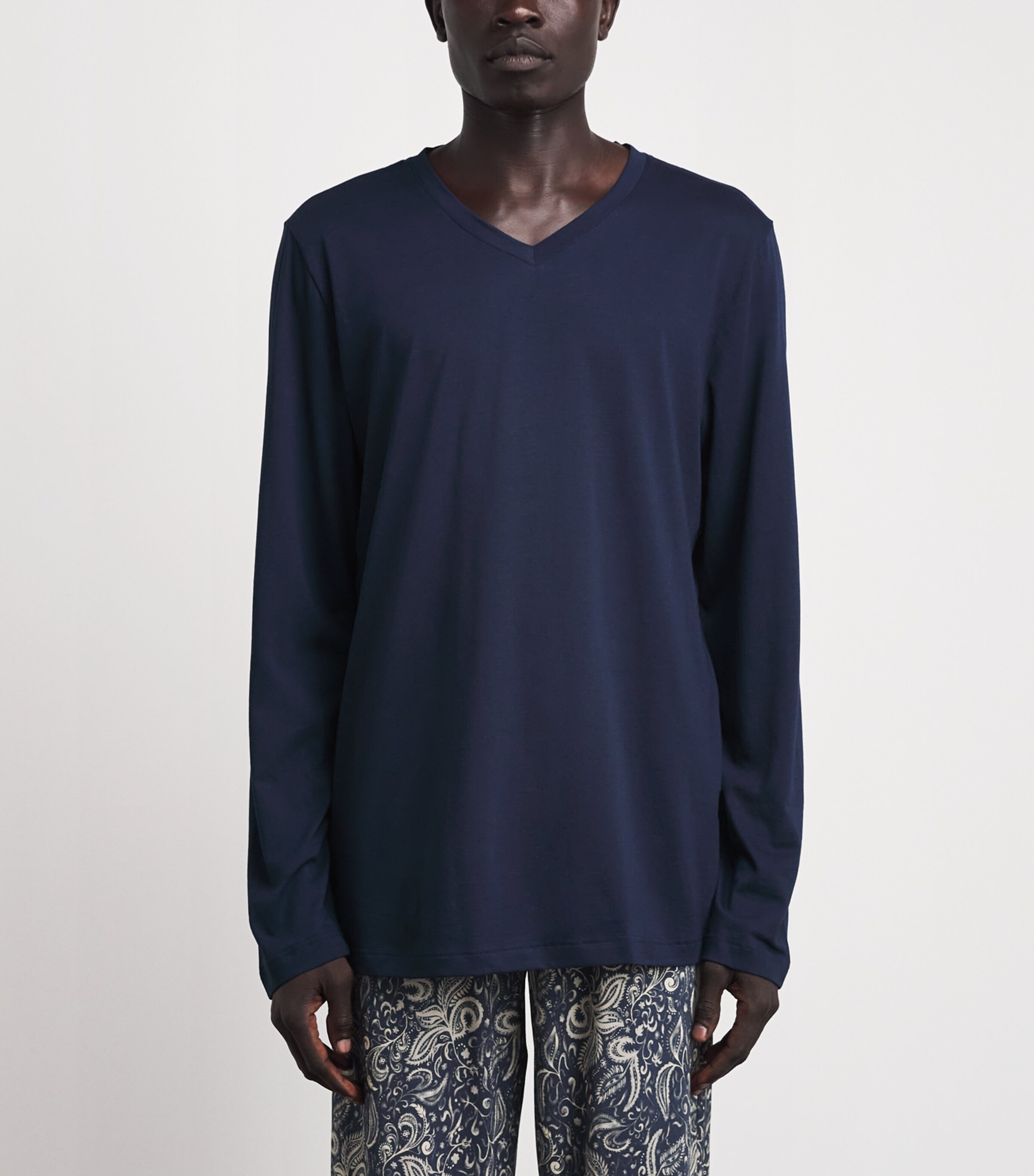 Hanro Mens Cotton Night & Day T-Shirt Deep Navy Image 4