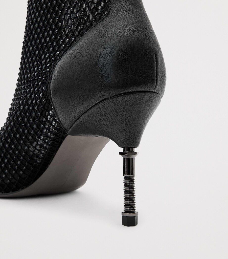 Mesh Natasha Heeled Boots 88 BLACK Image 5