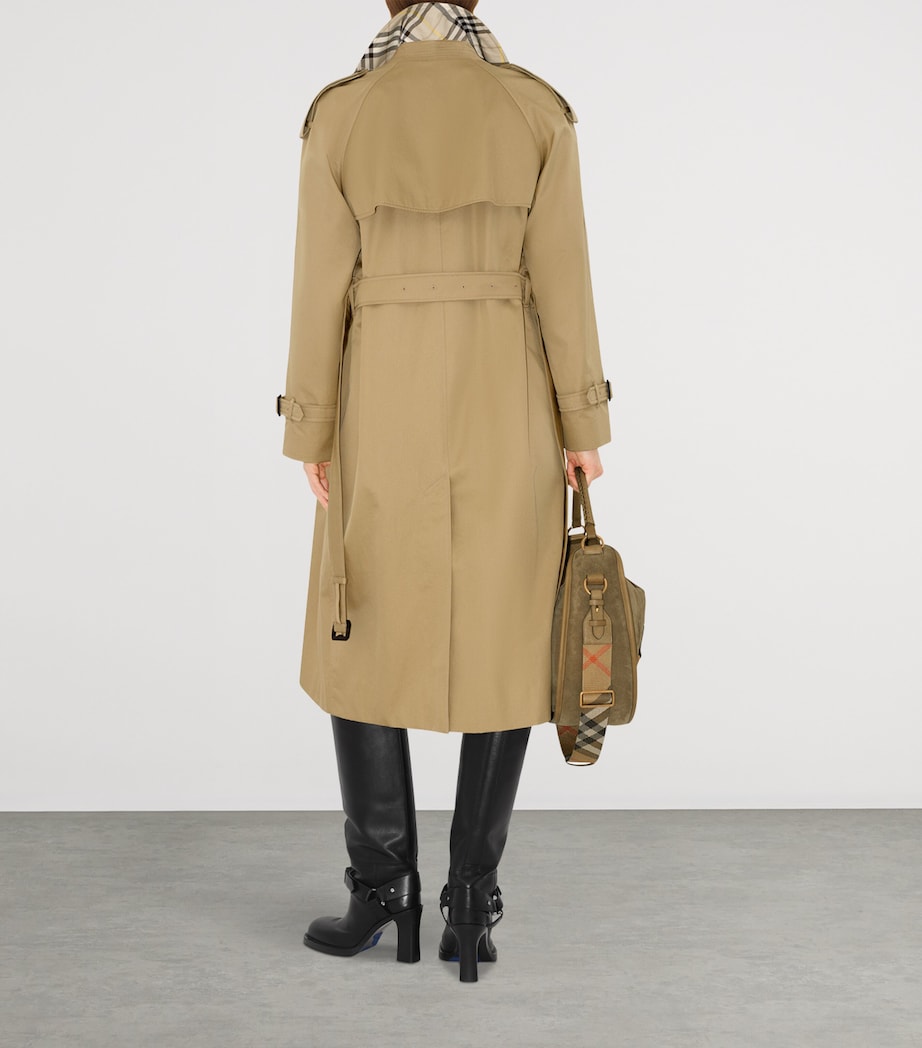 Burberry Womens Long Gabardine Castleford Trench Coat Beige Image 4