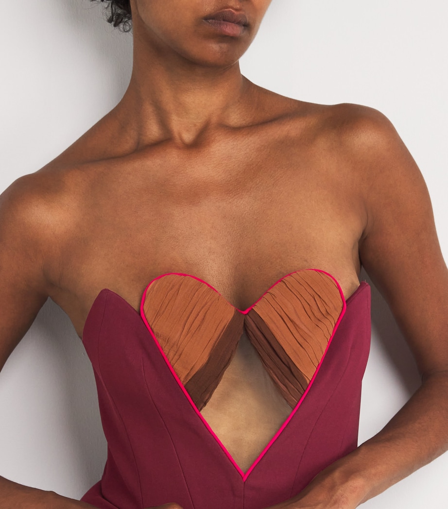 Heart Cup Column Maxi Dress BURGUNDY Image 4