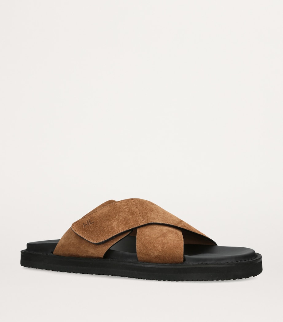 Leather Promenade Cross Sandals DARK BROWN Image 3