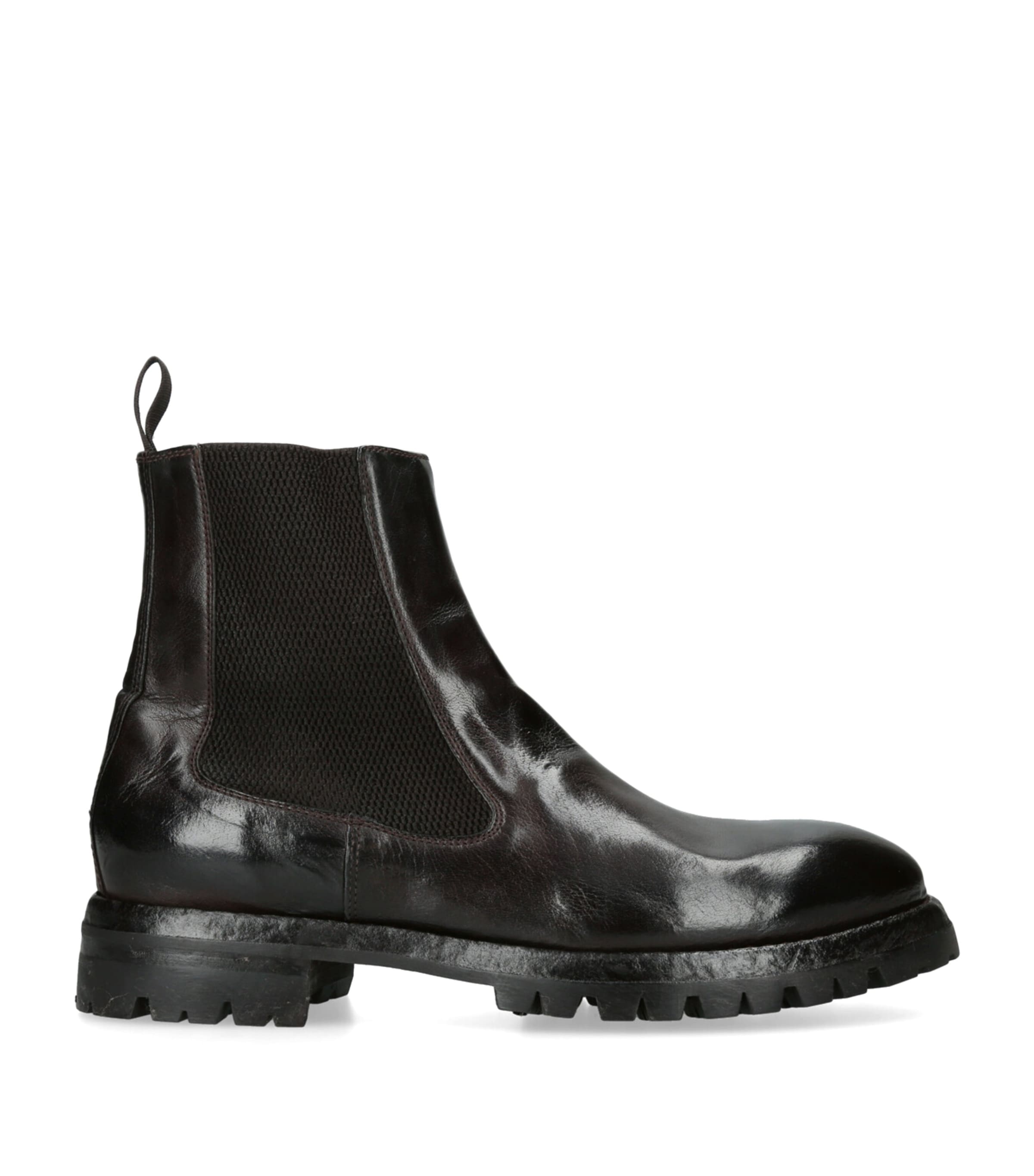 ELEVENTY BURNISHED LEATHER CHELSEA BOOTS 