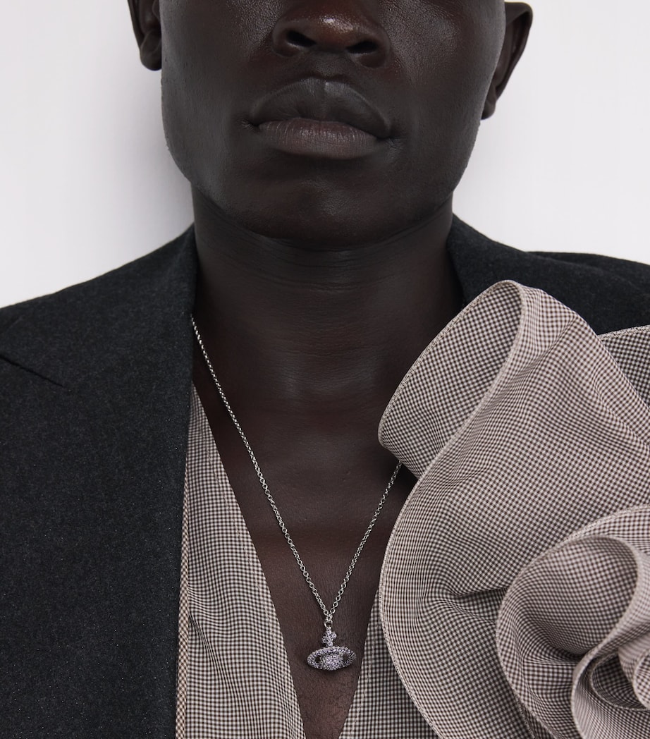 Bas Relief Orb Grace Necklace P219 PLATINUM Image 2