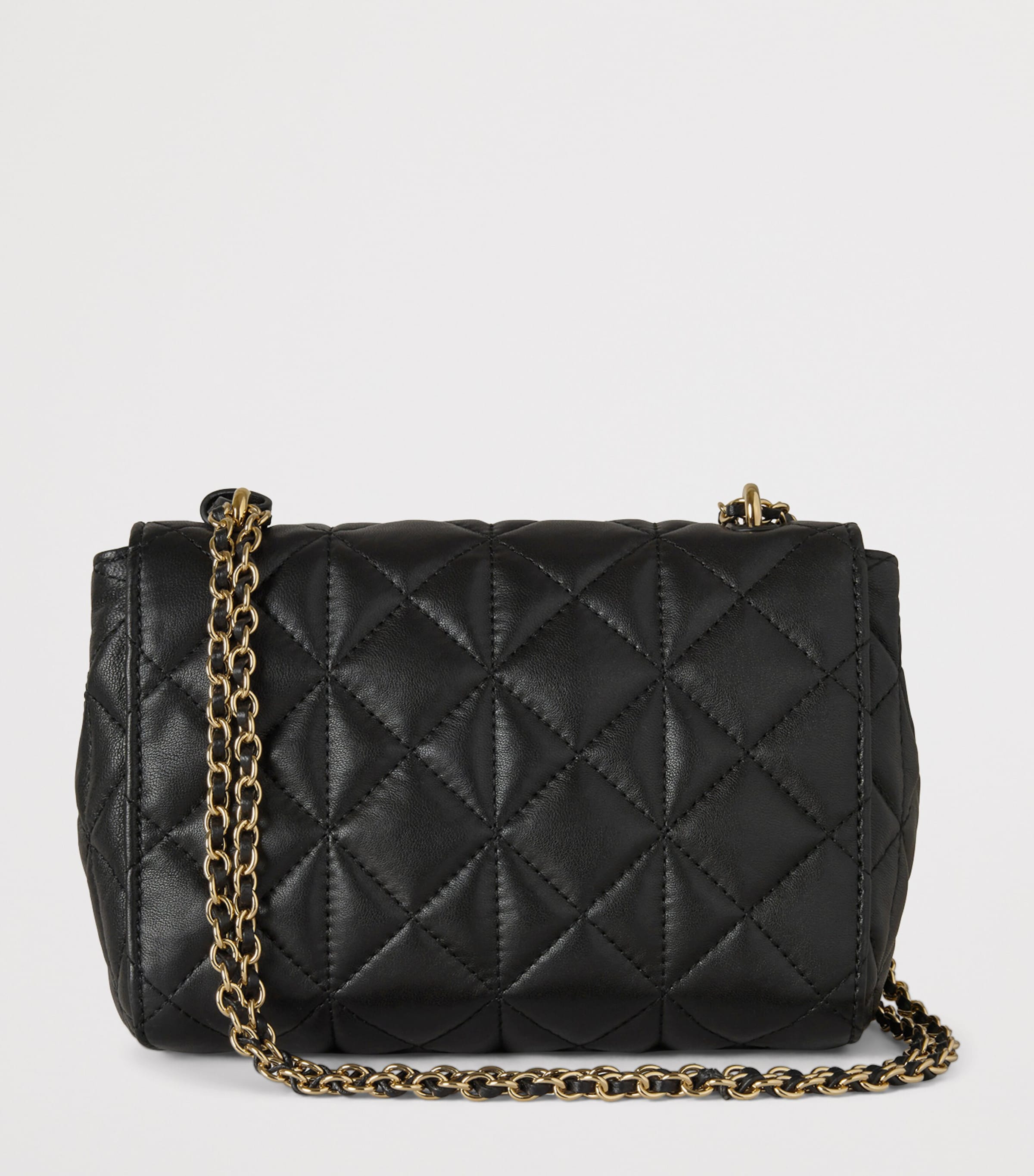 Quilted Leather Lily Shoulder Bag BLACK Image 3