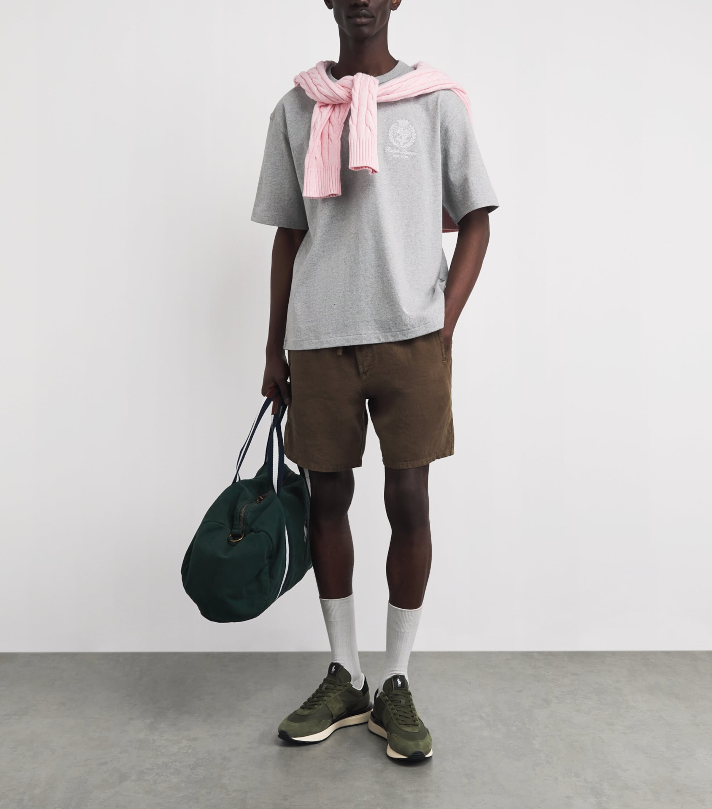 Polo Ralph Lauren Suede-Blend Train 89 Sneakers Tonal Olive Image 4